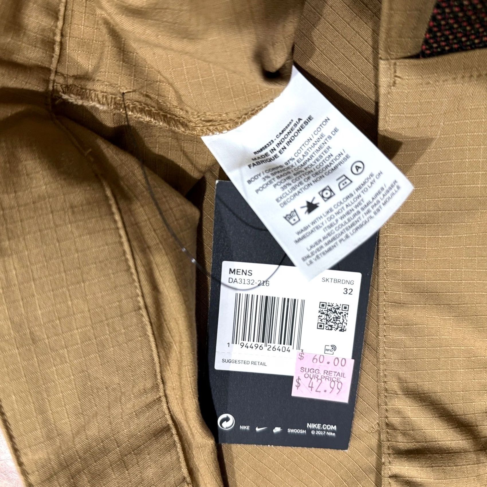 Nike Nike SB Mens Shorts 32 Chino Belted DA3132 Ripstop Flat Cotton Skateboarding NEW F30 Size US 32 / EU 48 - 4 Thumbnail