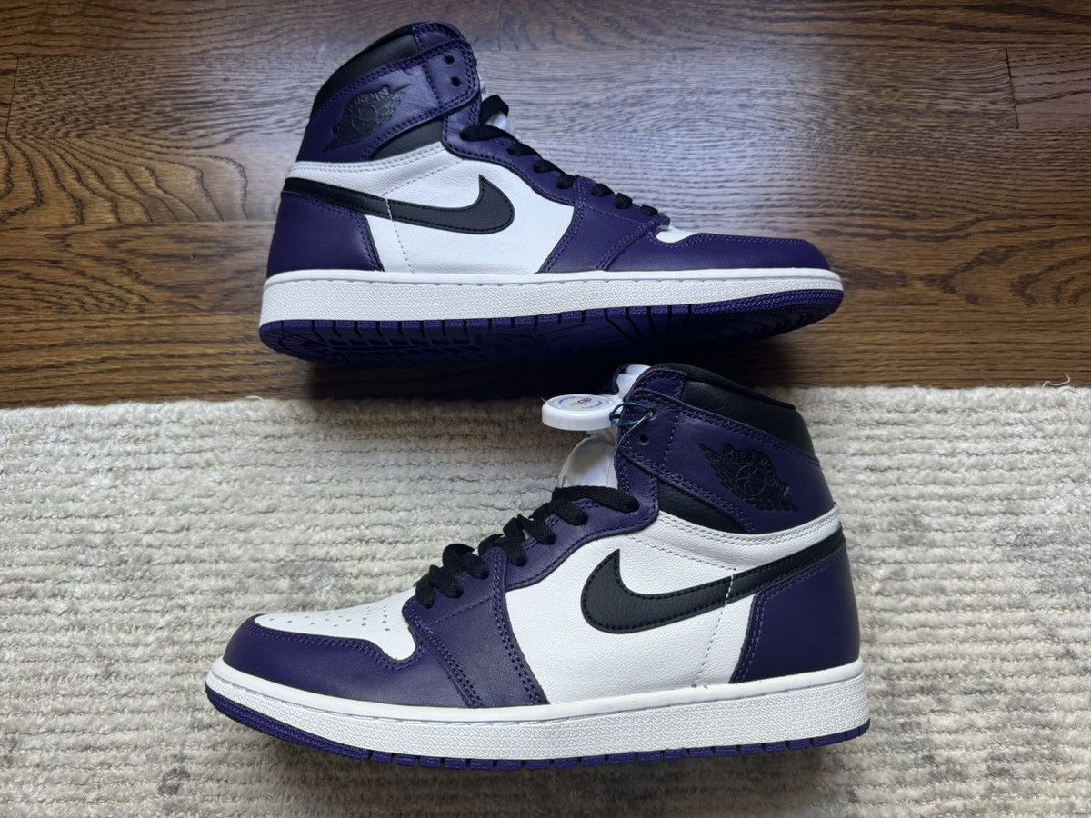 Jordan Brand 10 Jordan 1 High Court Purple White Retro Air OG Size US 10 / EU 43 - 2 Thumbnail