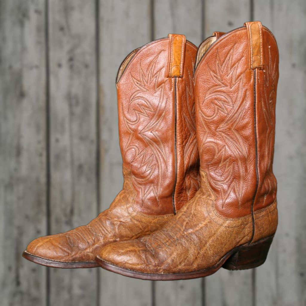 Dan Post VINTAGE DAN POST Two-Tone Leather Western Cowboy Boots Men's Sz. 9D Size US 9 / EU 42 - 1 Thumbnail