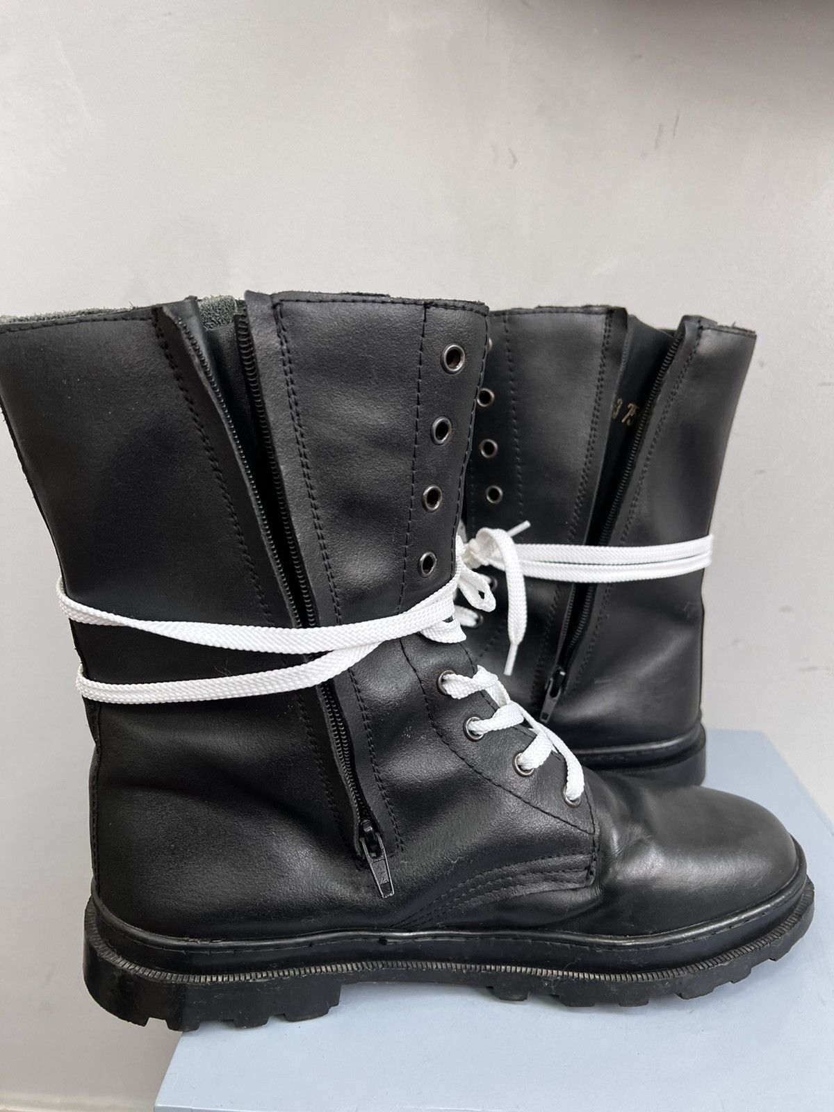 Other Black 90s Yeezy style Military Combat Zip Ankle Boots Size US 10 / EU 43 - 9 Thumbnail