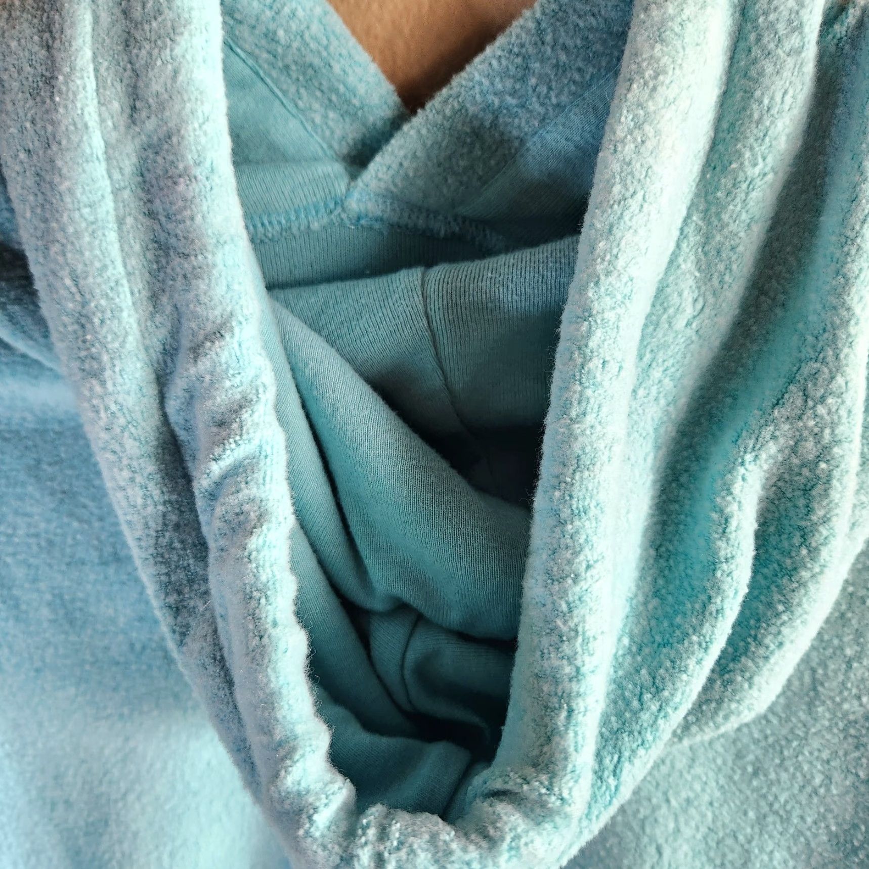 Vintage Soft Serve Womens Hoodie |L| Aquamarine Cloud Cotton Pullover Sweatshirt Pullover Hoodie with Pockets - Fall Winter Spring Casual Beach USA Womens Size L / US 10 / IT 46 - 3 Thumbnail