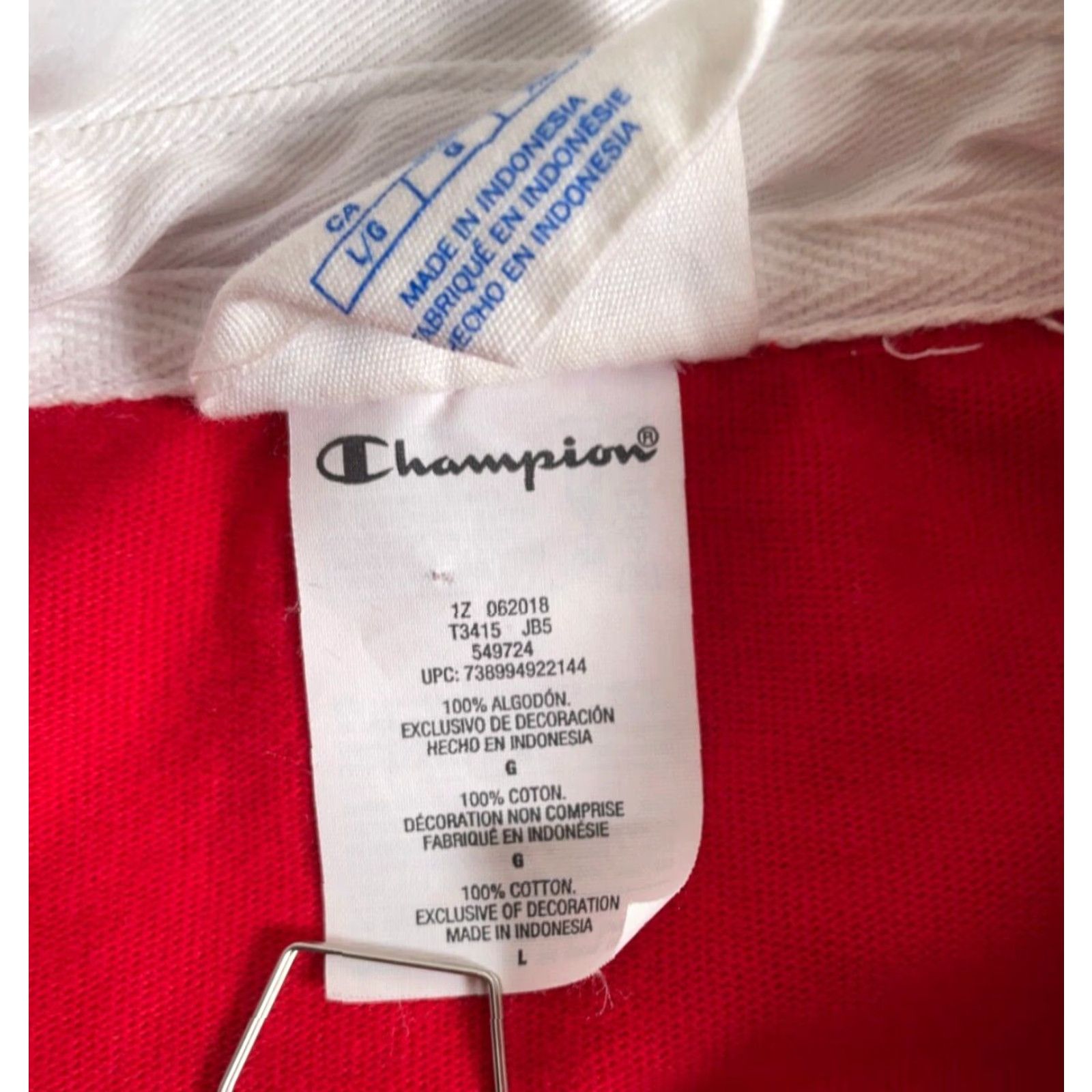 Champion Champion Reverse Weave Rugby Shirt Mens Large Red Blue Gray Stripe Preppy Shirt Polo Size US L / EU 52-54 / 3 - 5 Thumbnail