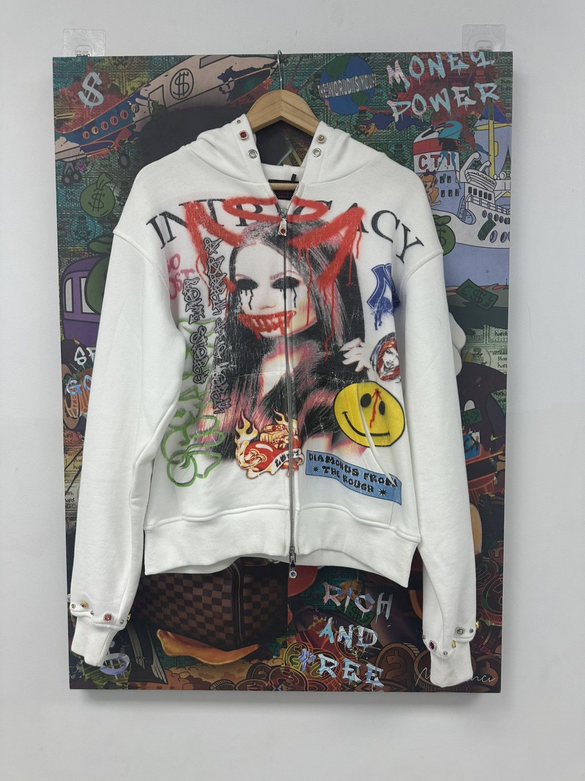 Lost Enterprises × Other Lost Intricacy Zip Up White Rhinestone Paper Mag Size US XL / EU 56 / 4 - 1 Thumbnail