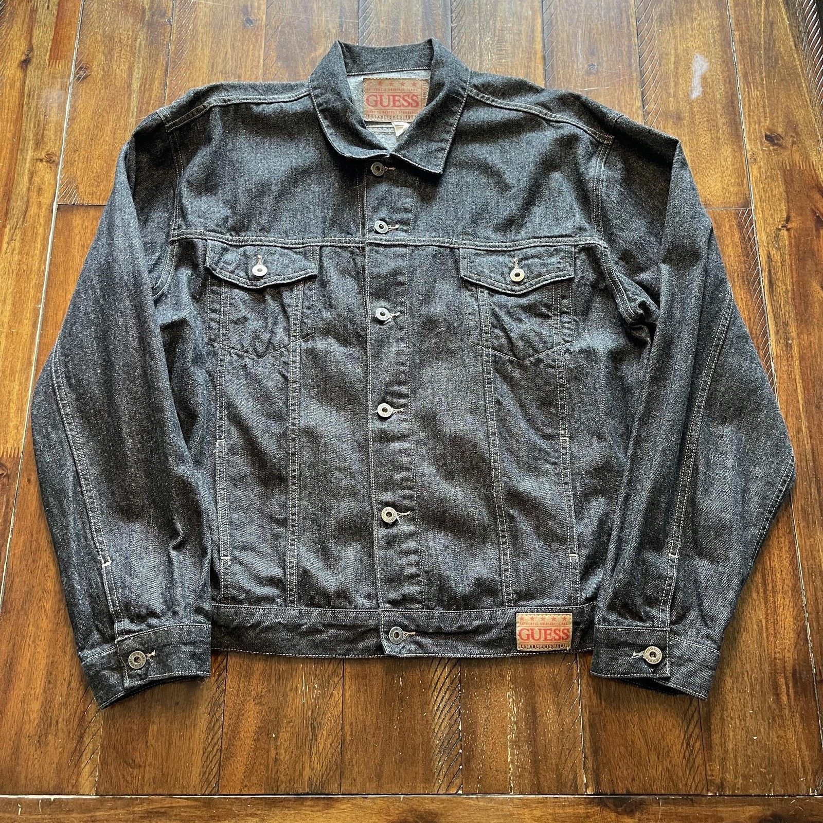 Guess Guess Jeans Jacket Mens 2XL Denim Trucker Original XXL Size US XXL / EU 58 / 5 - 3 Thumbnail