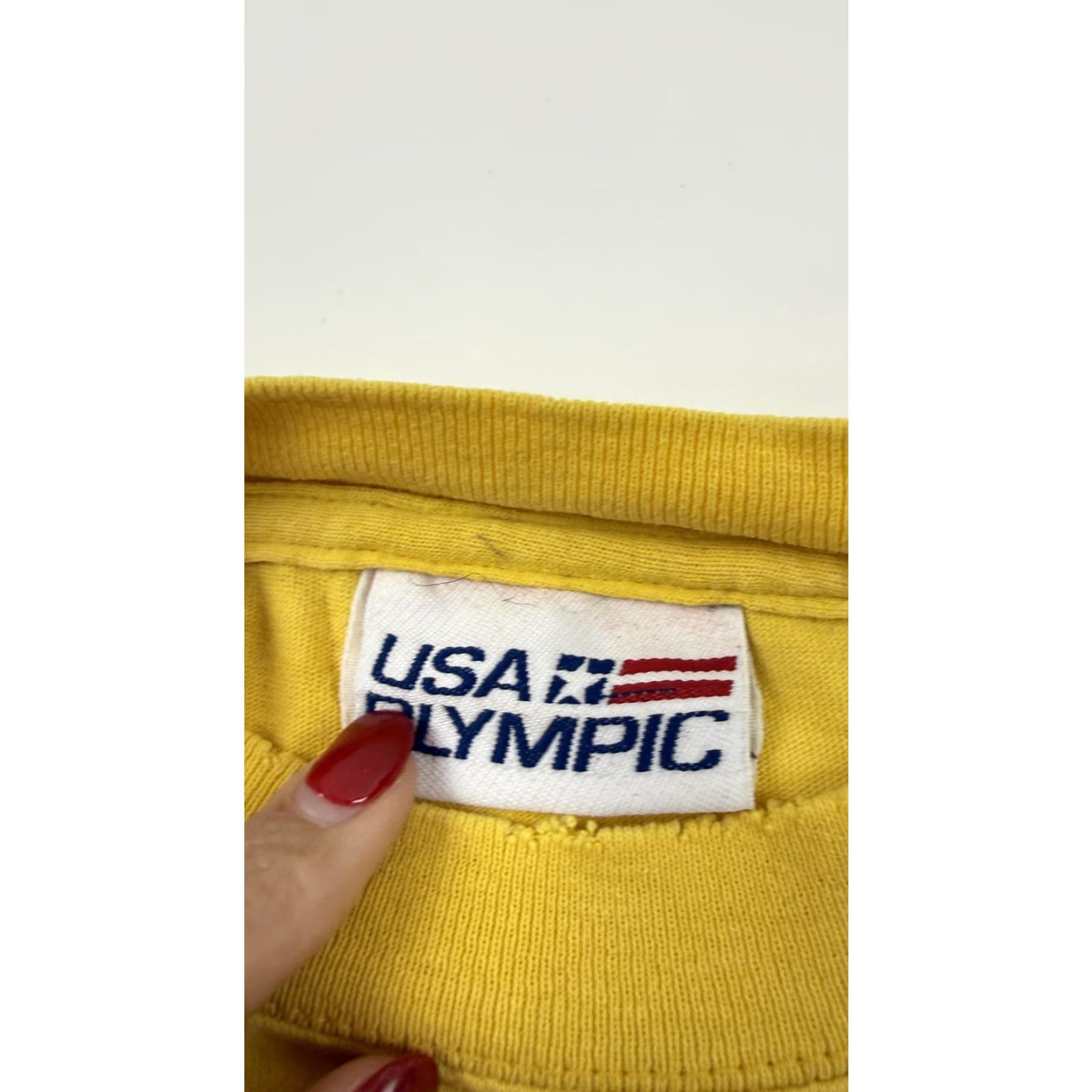 Vintage USA Olympics Shirt Mens XL Yellow Short Sleeve Casual Tee USA Olympic Team Shirt Size US XL / EU 56 / 4 - 5 Thumbnail