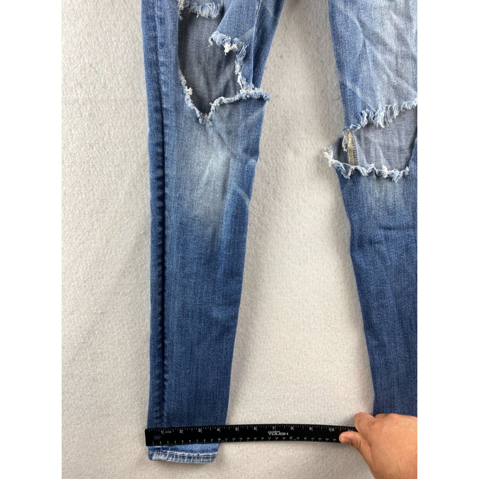 American Eagle Outfitters American Eagle Outfitters Jeans Womens 4 Jegging Stretch Ankle Denim Destroyed High Rise 27in 5-Pocket Blue Size 27" / US 4 / IT 40 - 7 Thumbnail