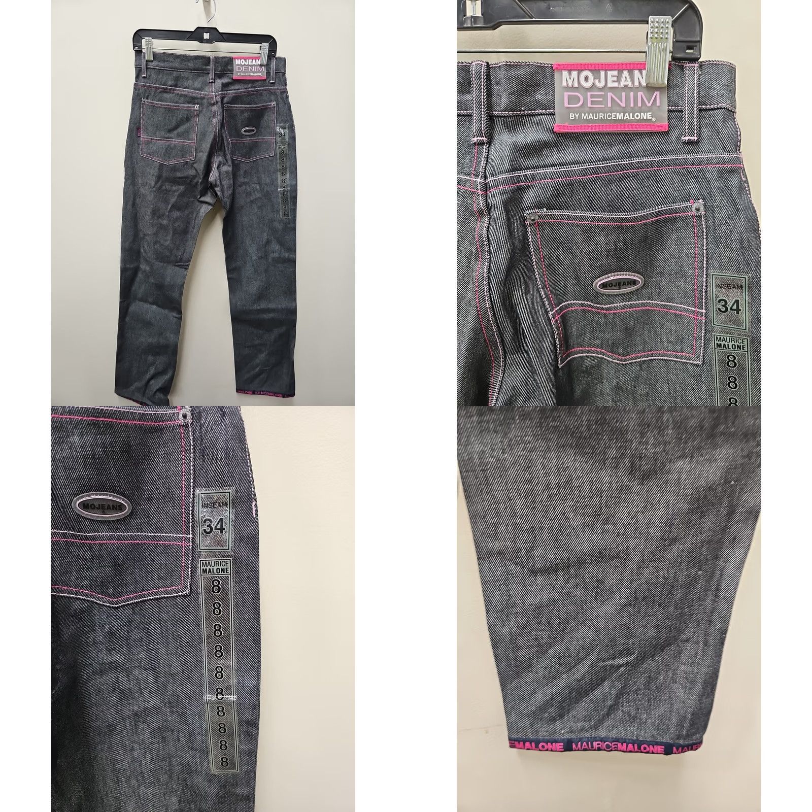 Vintage VINTAGE MoJeans Denim Hip Hop Womens Jeans 8 Black Pink Deadstock 30x33.5 Womens Size 30" / US 8 / IT 44 - 8 Thumbnail