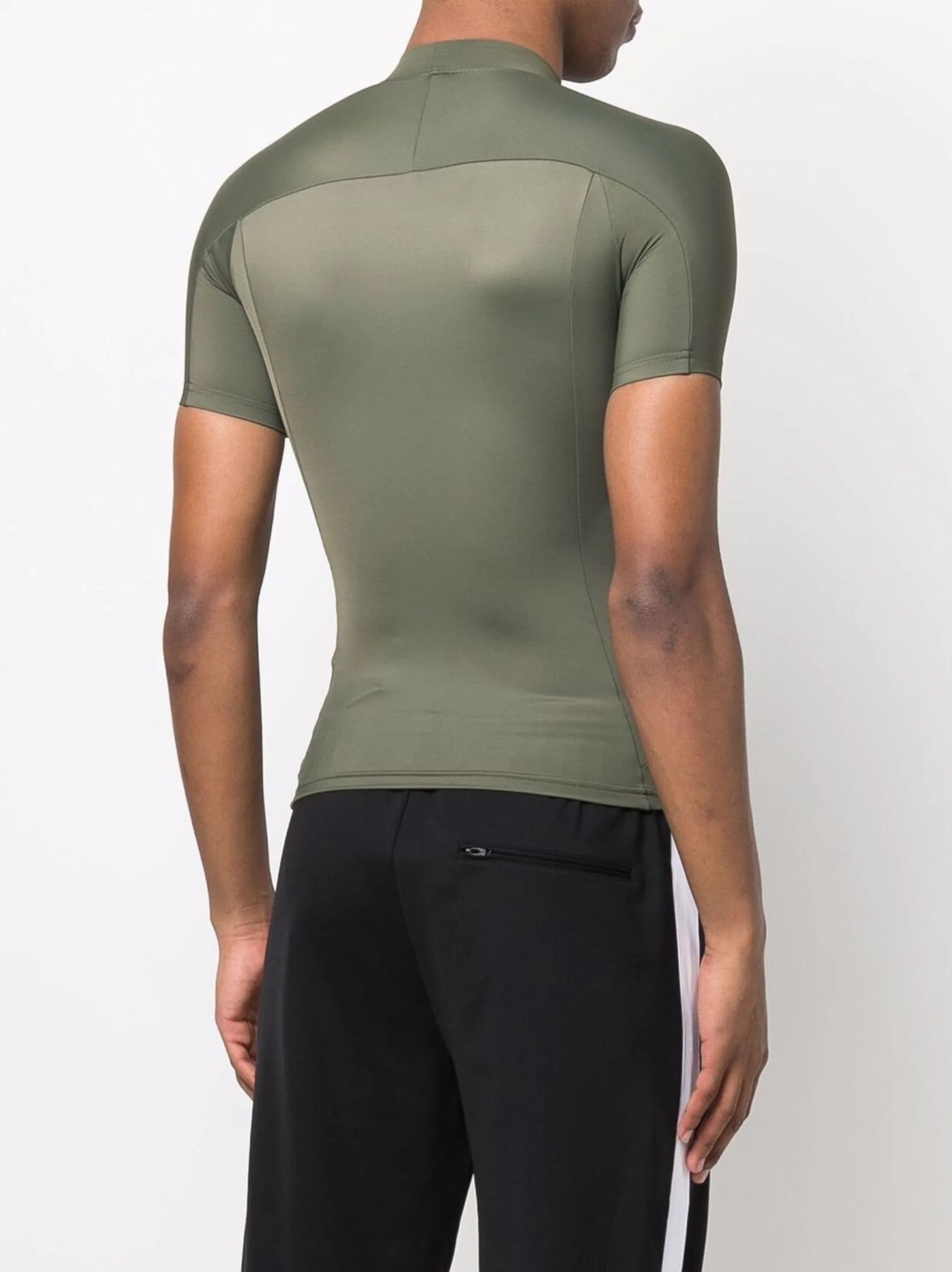 Balenciaga o1mt1gz0524 Fitted Short Sleeve Top in Khaki Green Size US M / EU 48-50 / 2 - 5 Thumbnail
