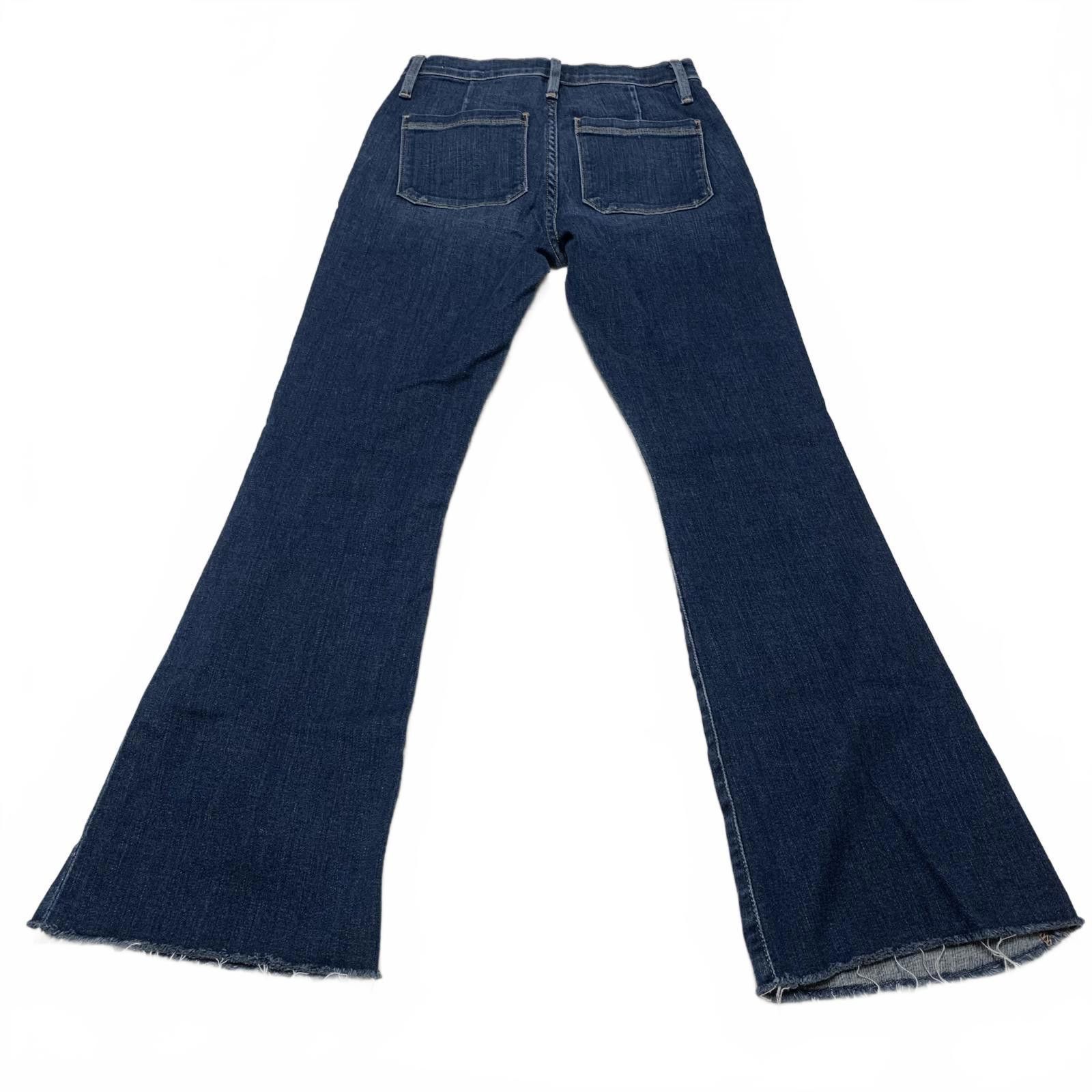 Frame FRAME Le Bardot Crop Flare Jeans Women 23 UK 4 Blue Denim Size 23" - 2 Thumbnail
