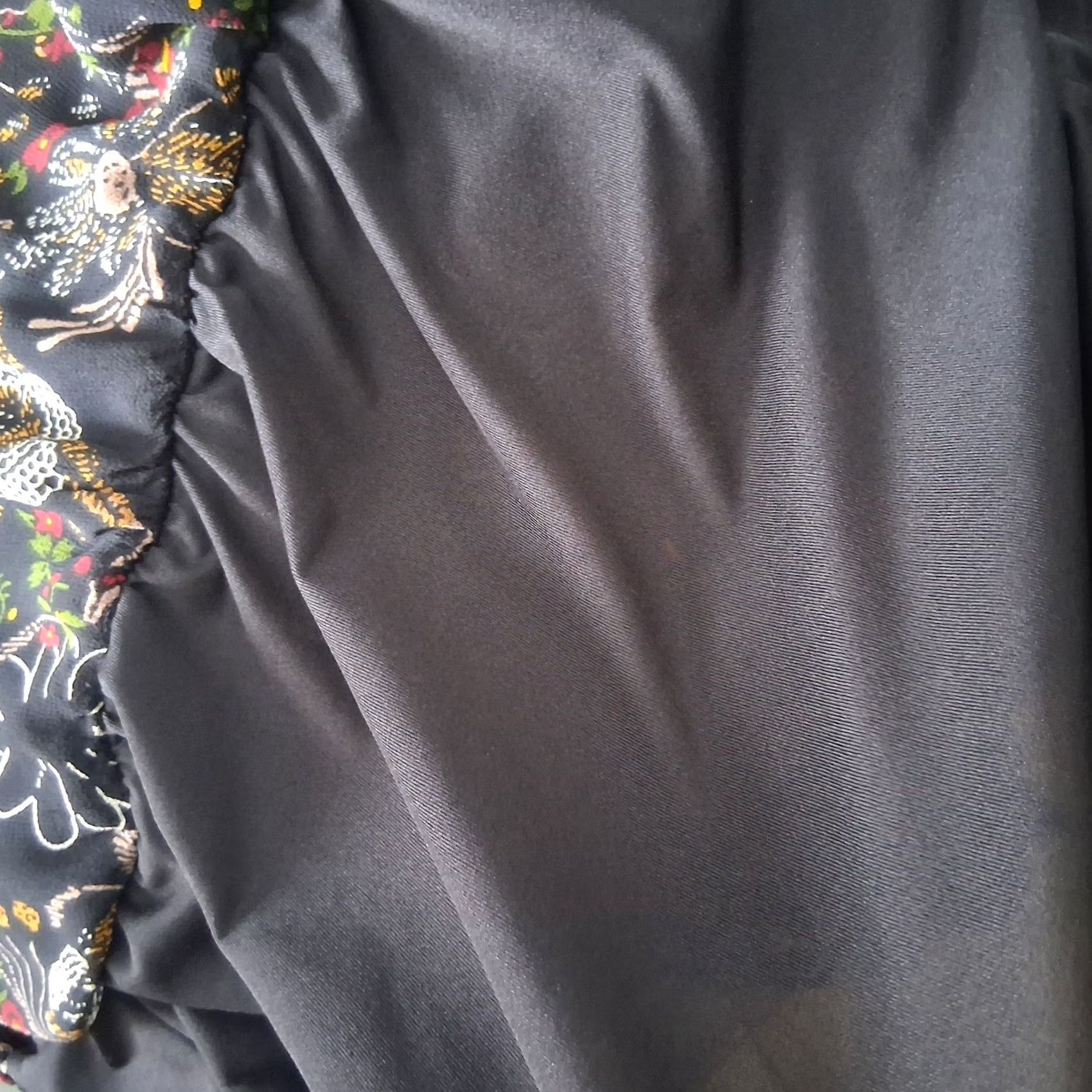 Vintage VINTAGE The Pyramid Collection Dress XL Black Knit Sheer Floral Long Slv Whimsigoth Witchy Size XL / US 12-14 / IT 48-50 - 6 Thumbnail