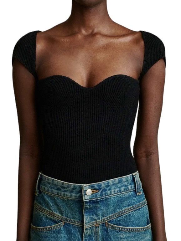 image of Khaite The Ista Top In Brown, Women's (Size Medium)