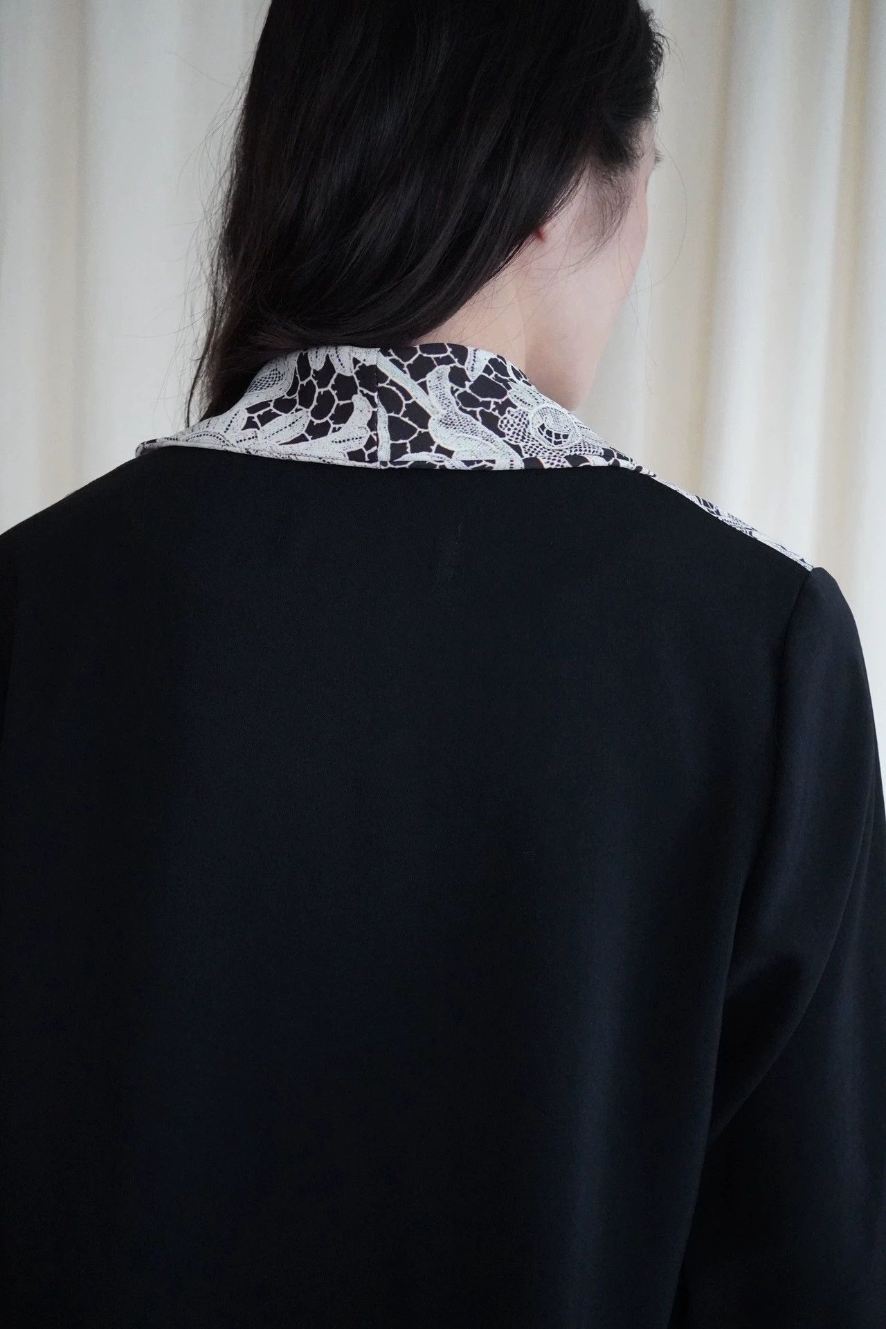 Comme des Garcons COMME des GARCONS 1996ss tricot Printed Lace Draped Neck Top Size M / US 6-8 / IT 42-44 - 7 Thumbnail