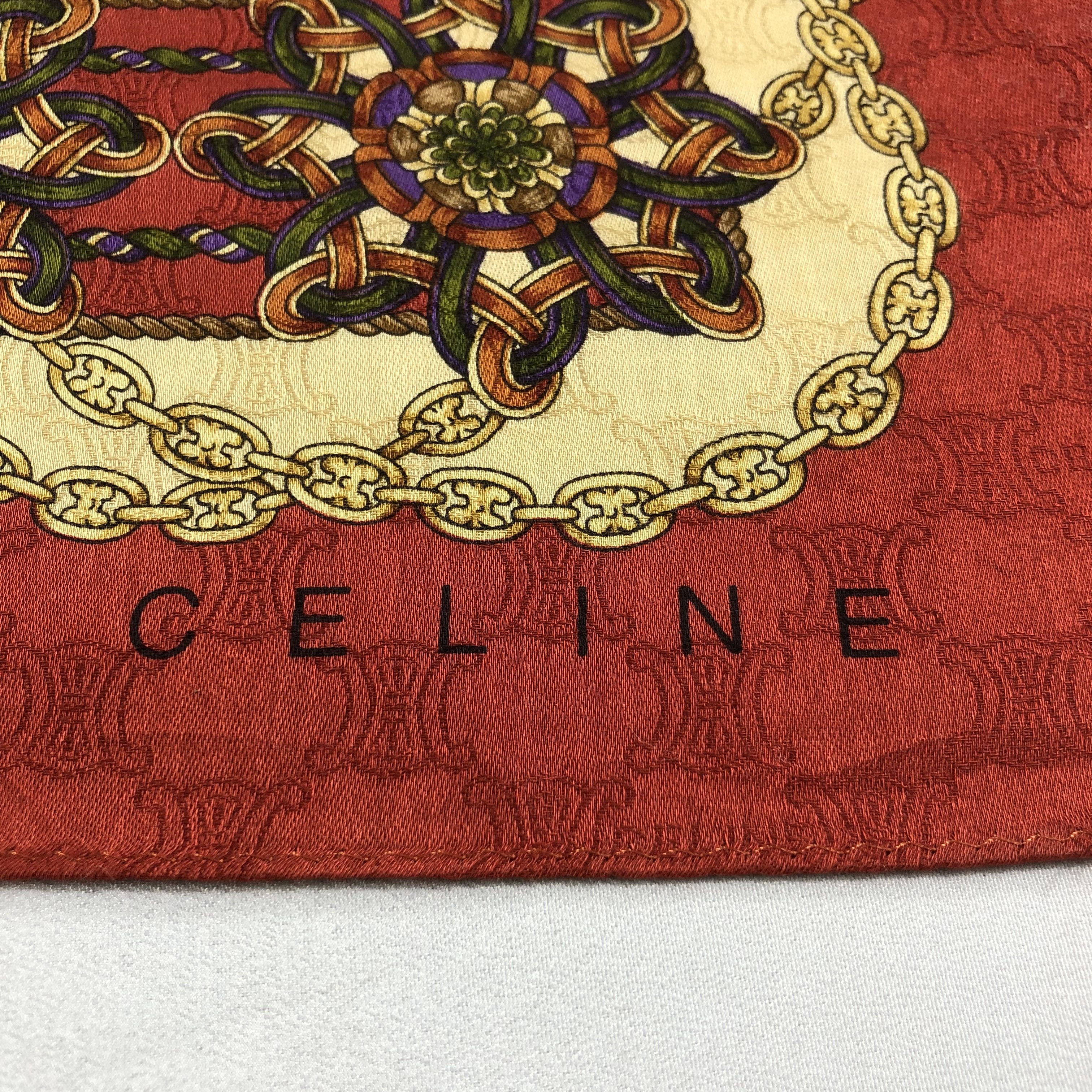 Celine × Vintage Celine Handkerchief Neckerchief Bandana H1493 Size ONE SIZE - 4 Thumbnail