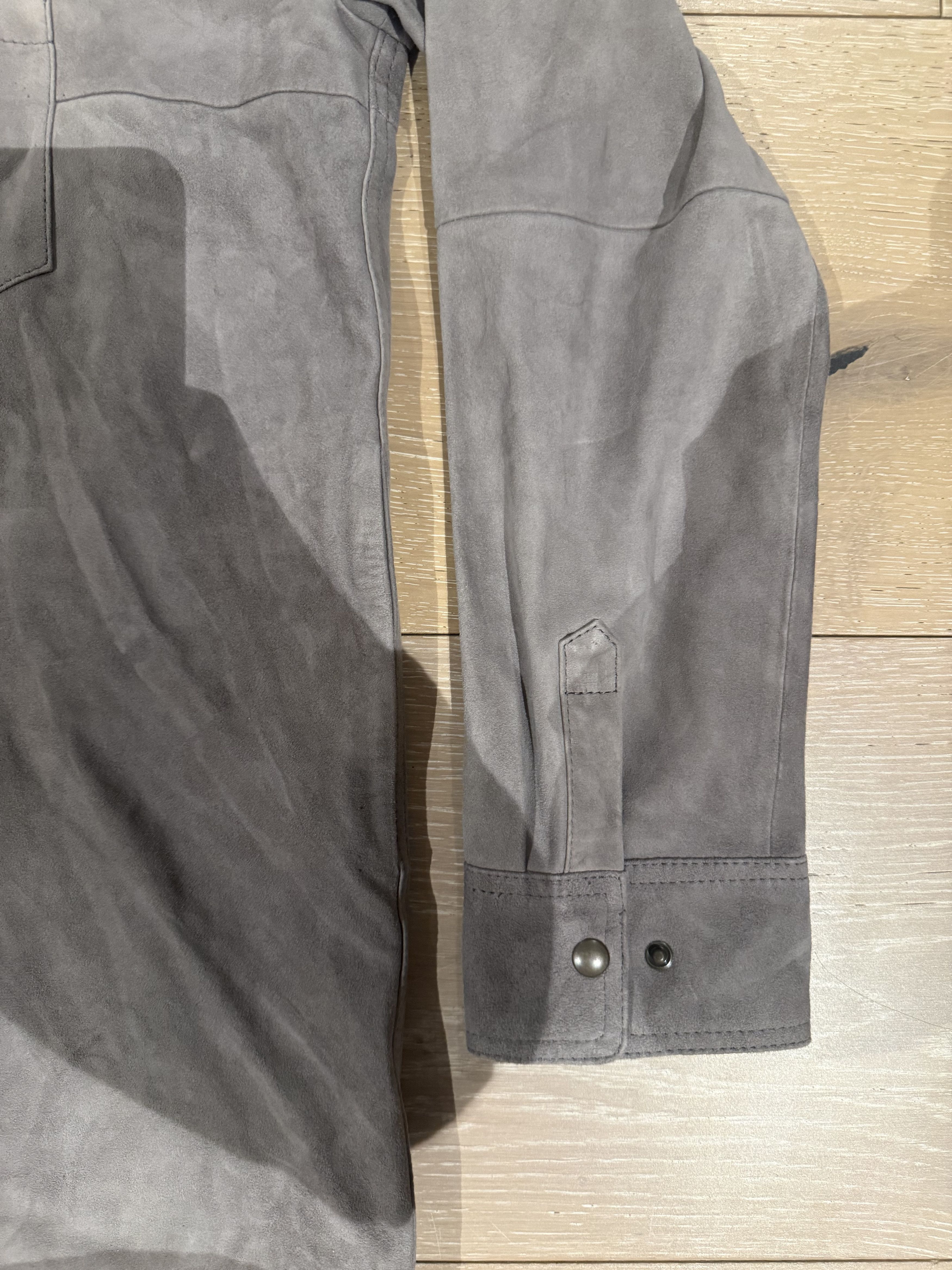 Corridor 💚 Corridor NYC Goat Suede Snap Shirt Grey Medium NEW Size US M / EU 48-50 / 2 - 11 Thumbnail
