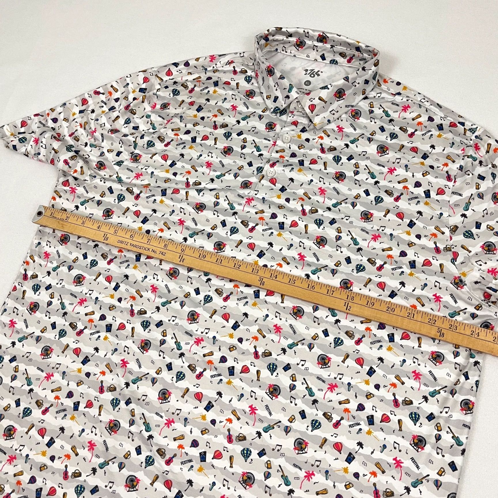Vintage 1764 Golf Polo Shirt Mens XL White Festival Beer Music Party Active Performance Size US XL / EU 56 / 4 - 5 Thumbnail
