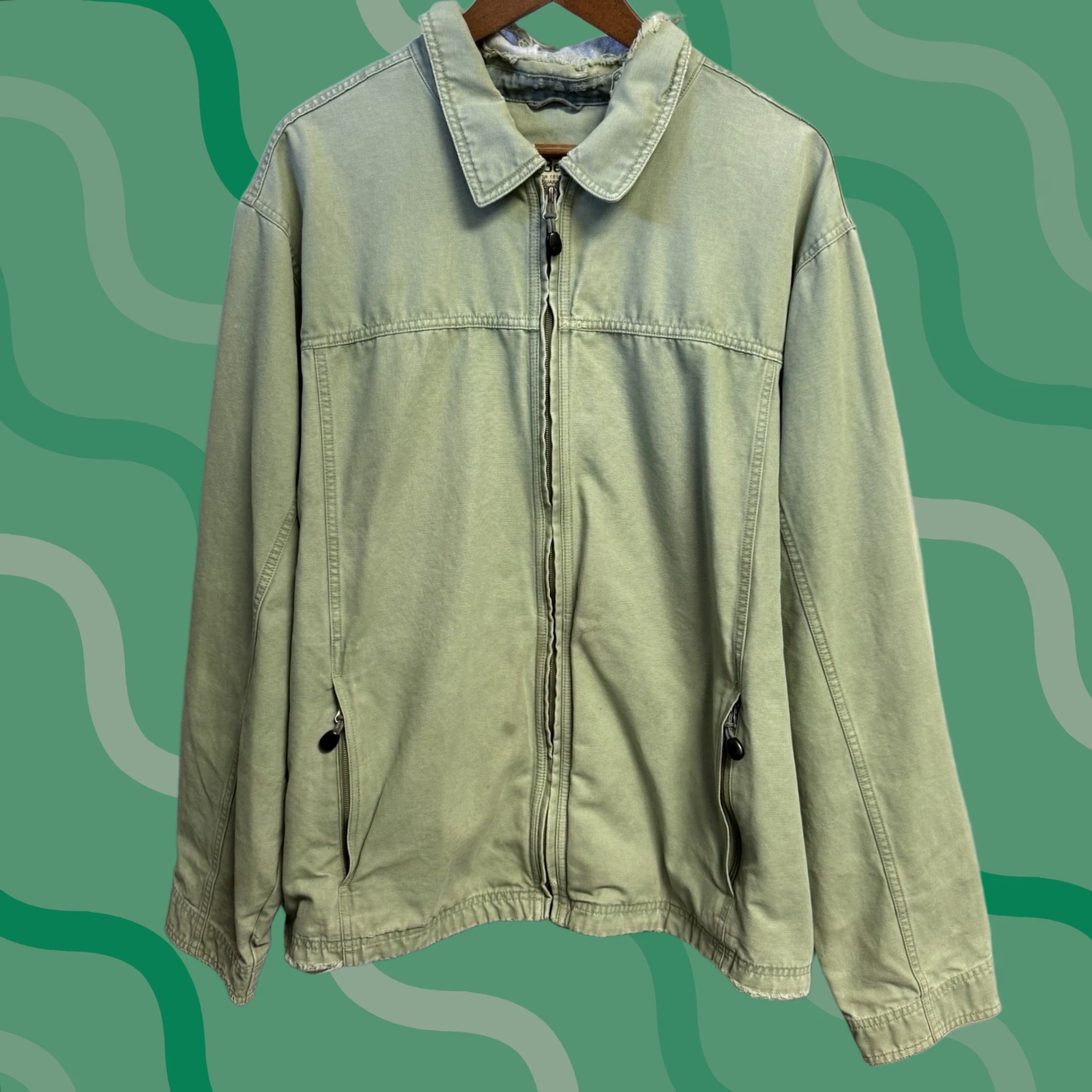 Vintage SPORTS 90s MASTER BODY NYLON ANORAK PARKER Green Size XL 