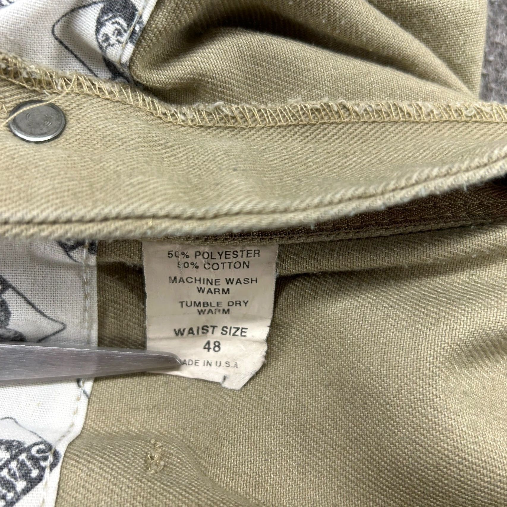 Ben Davis VINTAGE Ben Davis Pants Mens 48x31 Beige Straight Gorilla Cut Baggy Skater 90s Size US 32 / EU 48 - 4 Thumbnail