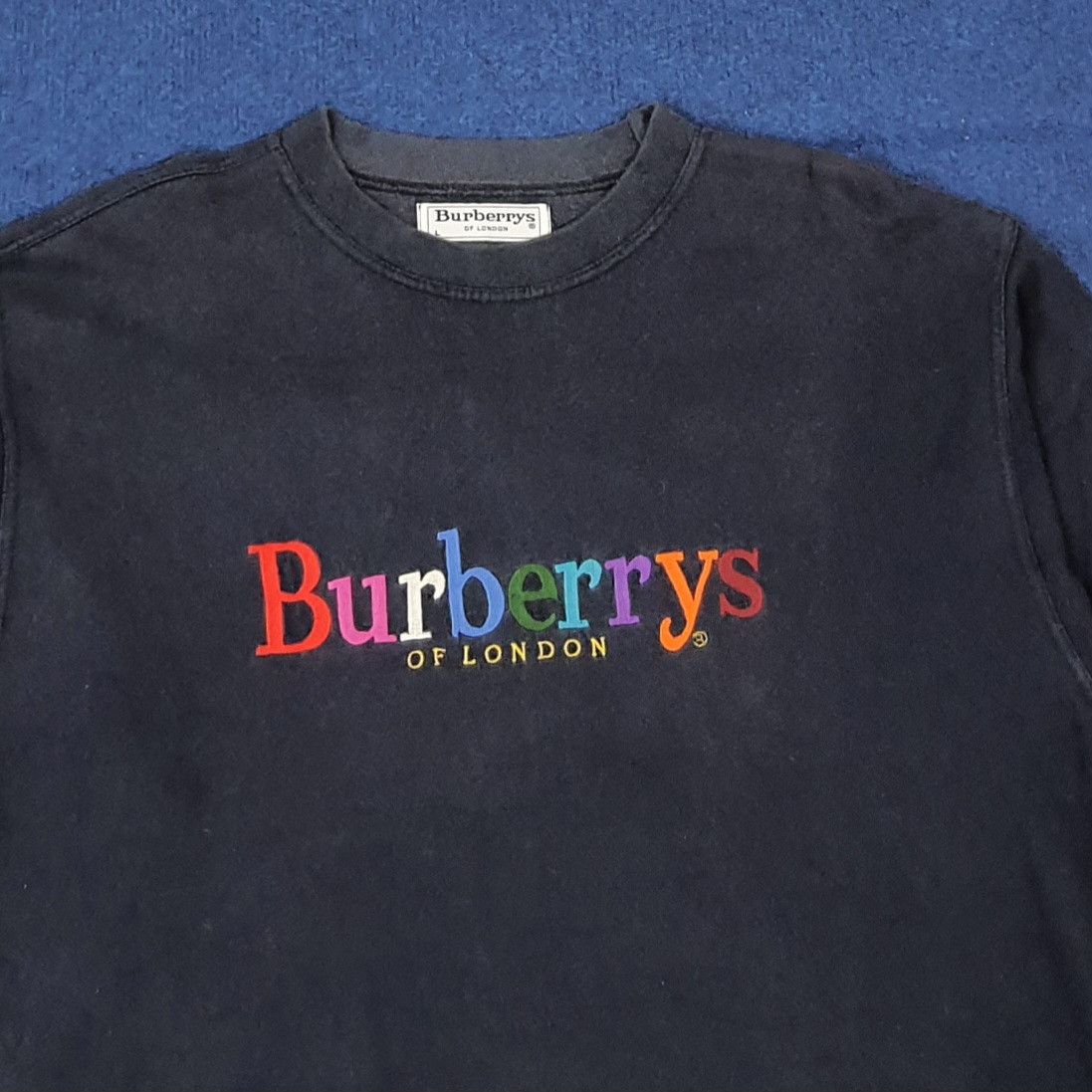 Burberry Vintage Burberrys Spell Out Embroidery Sweatshirt C270N10 Size US L / EU 52-54 / 3 - 2 Thumbnail