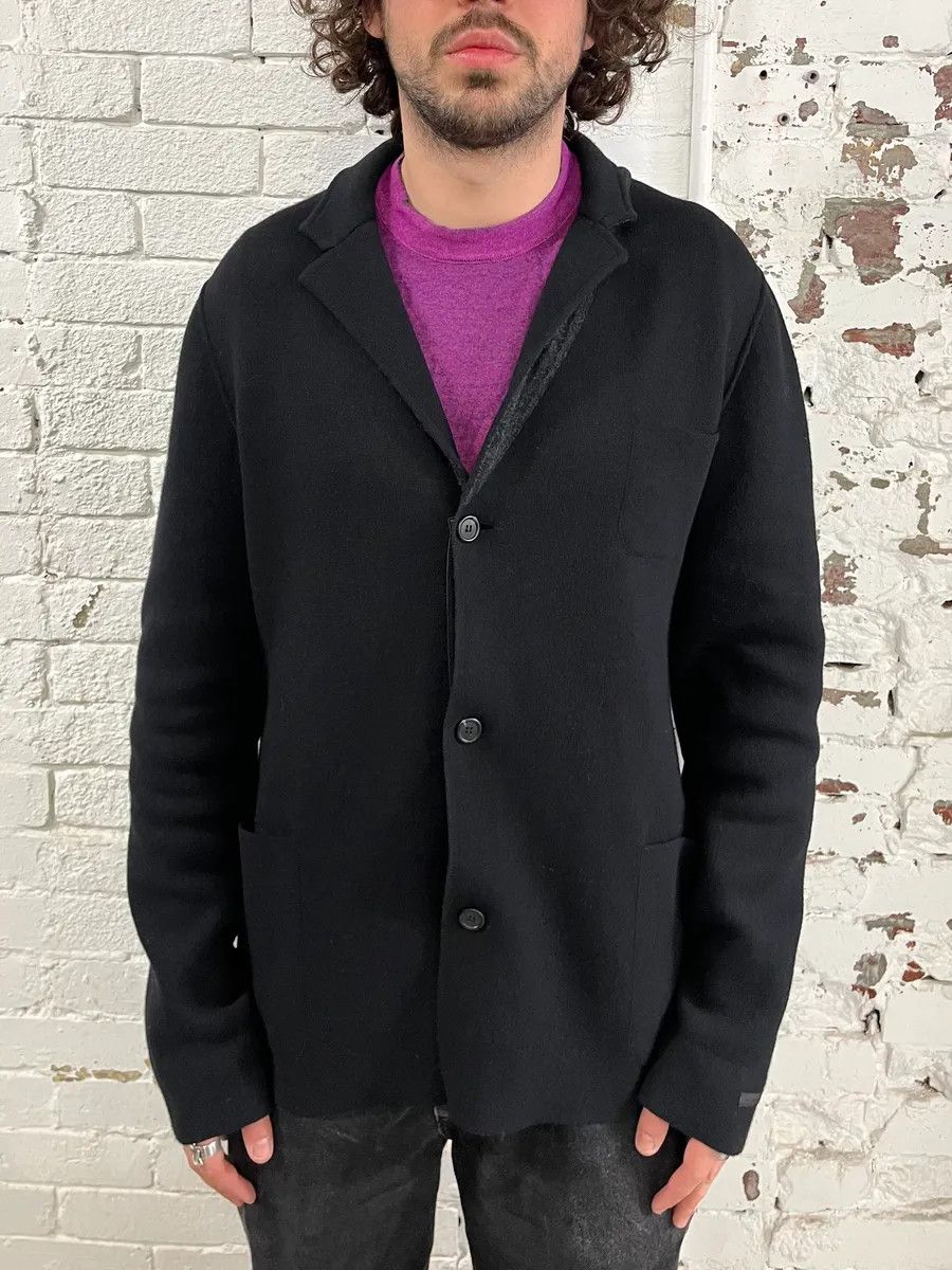 Prada AW2012 Prada Navy Wool Hybrid Buttoned Cardigan Jacket Size 44R - 2 Thumbnail