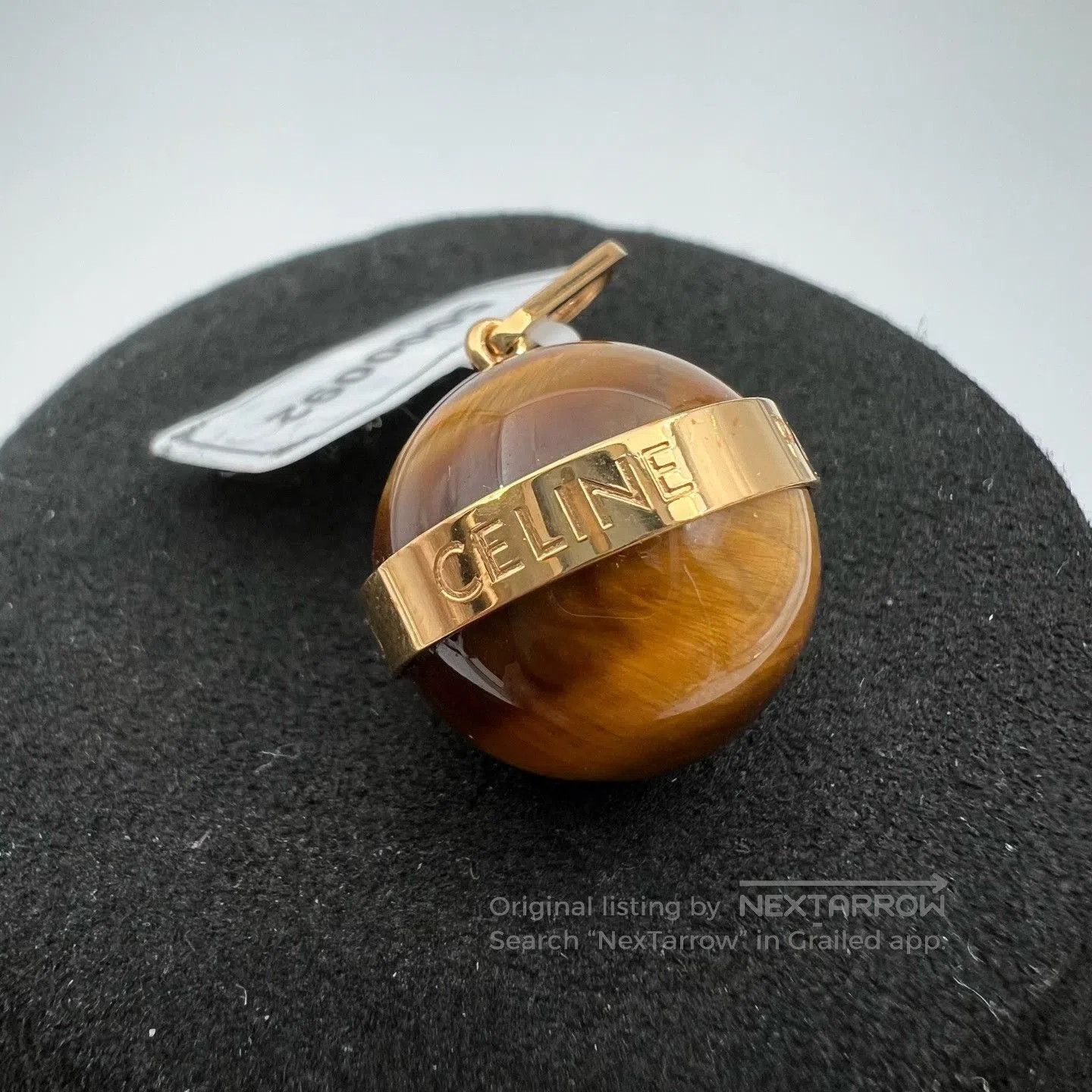 Celine CELINE Round Agate Tiger Eye Pendant. Size ONE SIZE - 1 Thumbnail