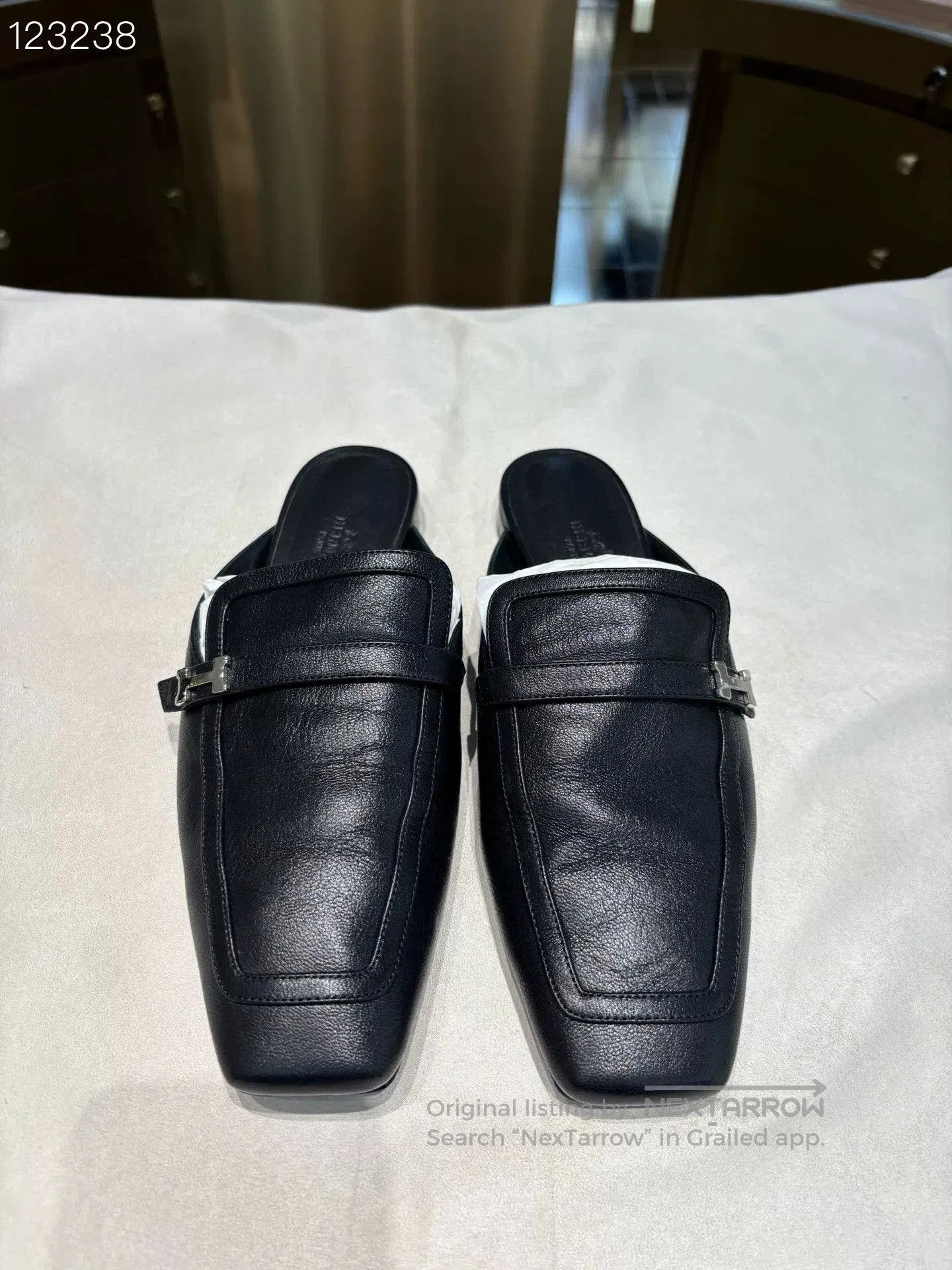Hermes Hermès Women's Black Silver Mules. Size US 7.5 / IT 37.5 - 1 Thumbnail
