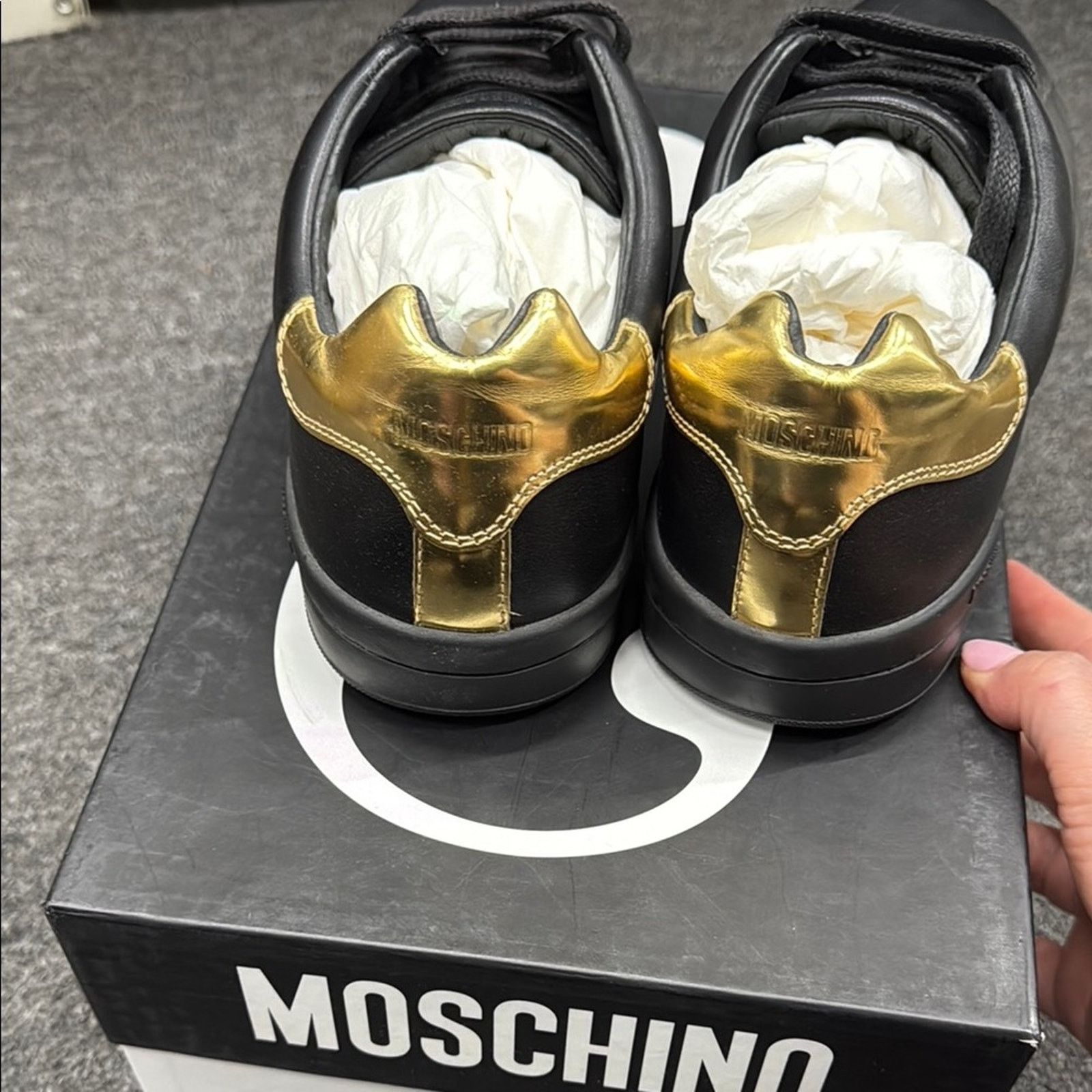 Moschino NWT Moschino Men's Black and Gold Sneakers Size 7 EU 40 Size US 7 / EU 40 - 5 Thumbnail