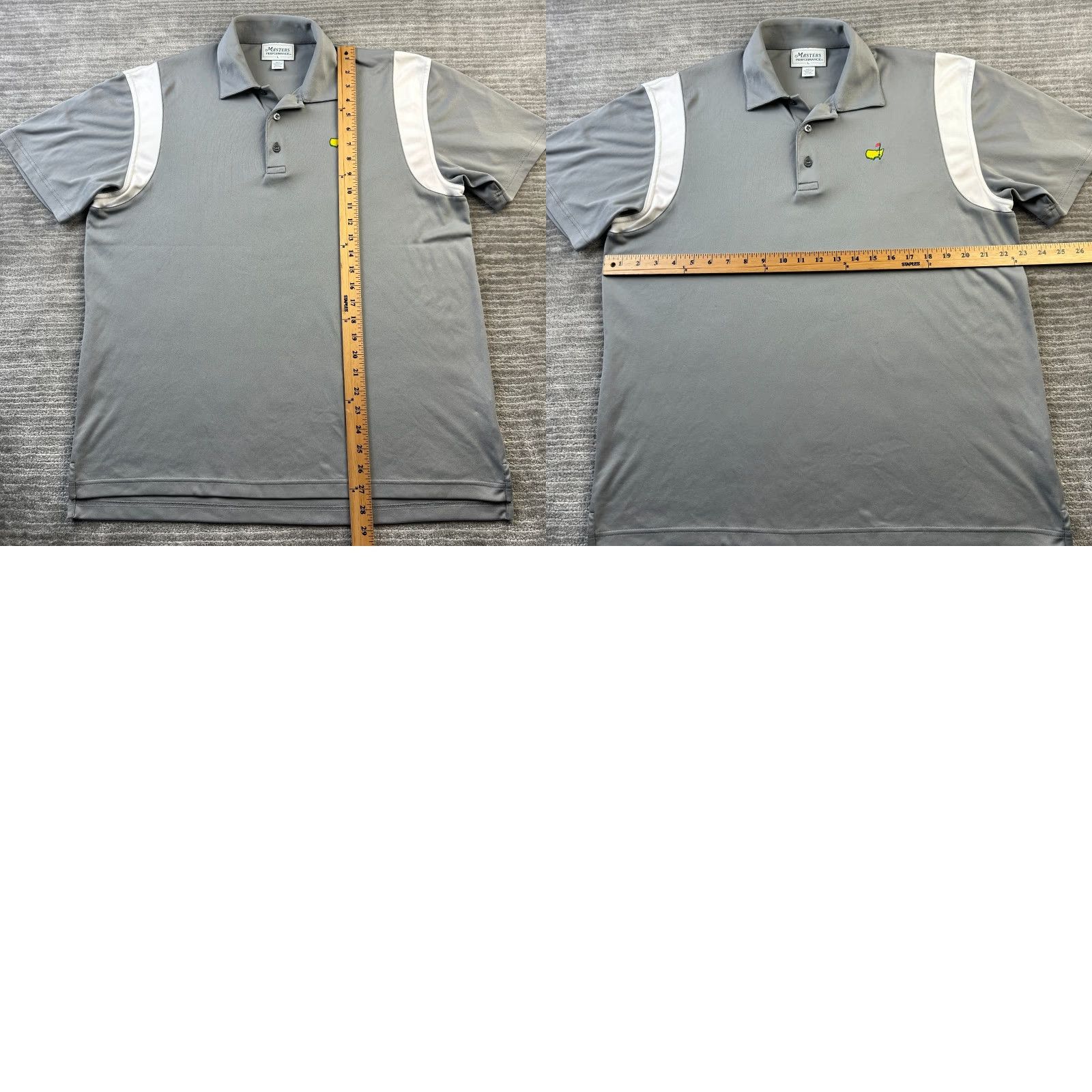 Vintage Masters Polo Shirt Mens Large Gray Augusta National Performance Golf Size US L / EU 52-54 / 3 - 8 Thumbnail