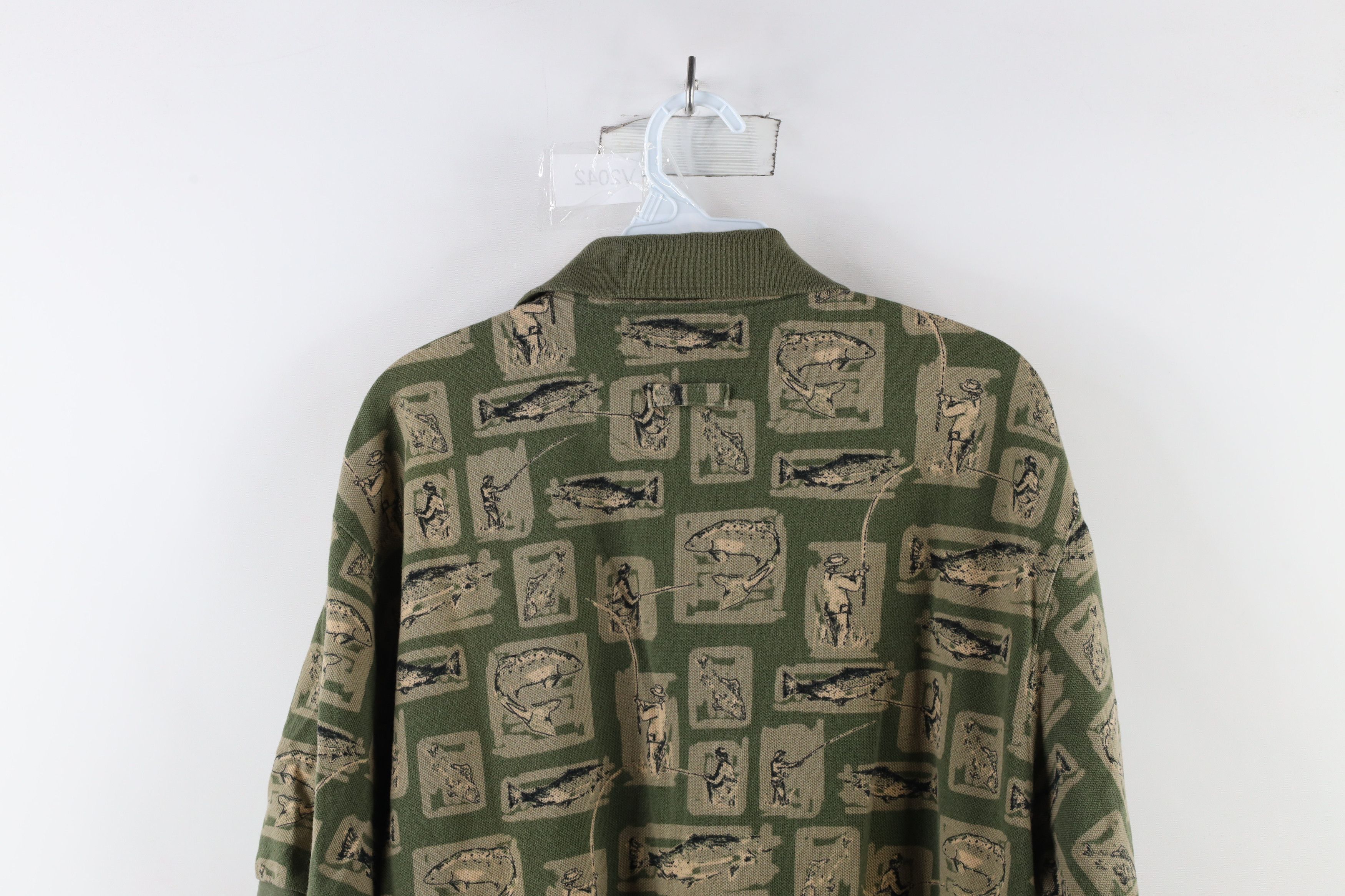 Vintage Vintage 90s Streetwear Fish All Over Print Golf Polo Shirt Size US L / EU 52-54 / 3 - 8 Thumbnail