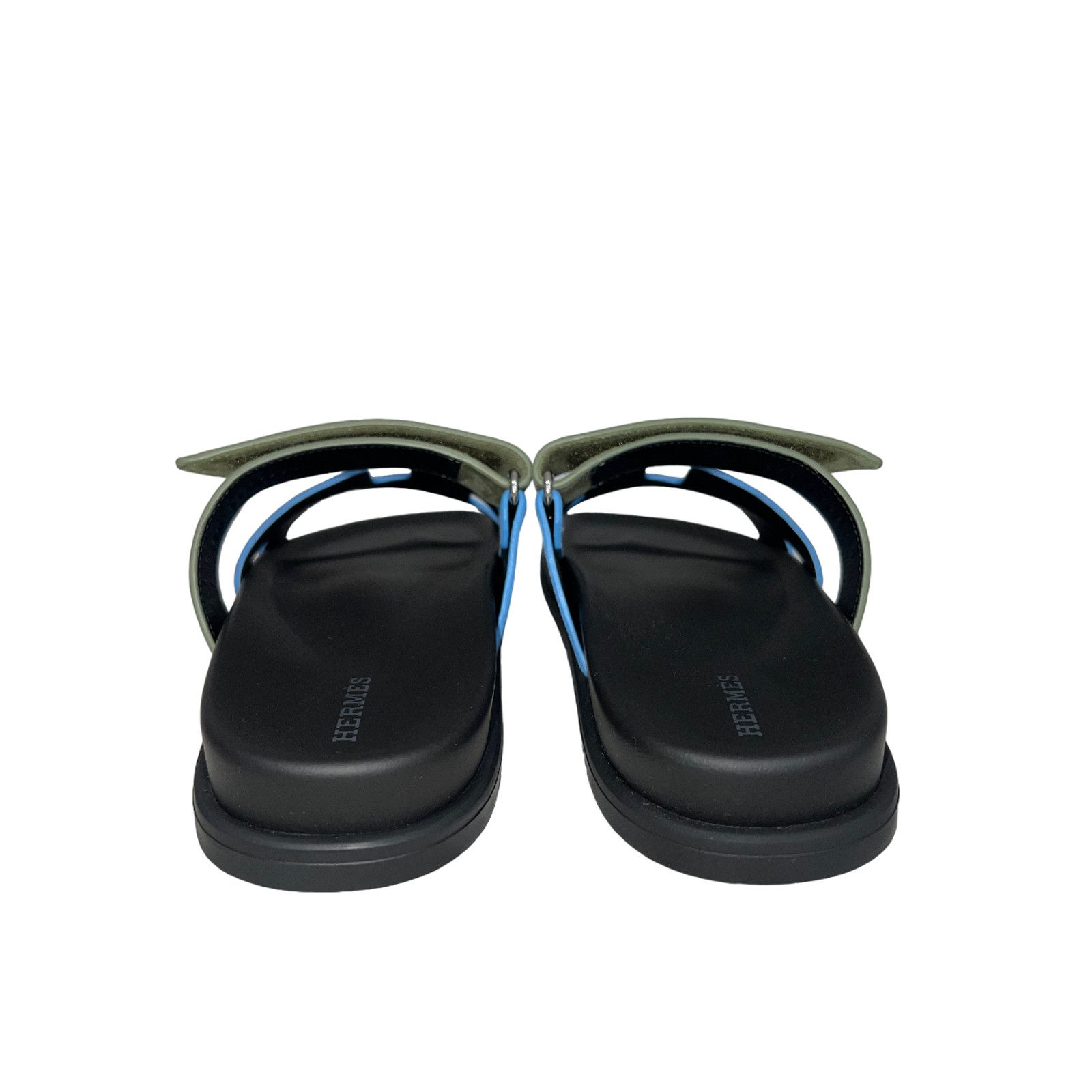 Hermes Hermes Chypre Sandal Blue Cameo Vert Celadon Green Strap Size US 7.5 / IT 37.5 - 16 Thumbnail