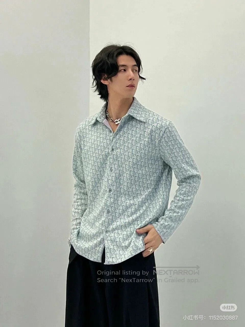 Dior Dior Cotton Logo Print Long Sleeve Shirt. Size US L / EU 52-54 / 3 - 2 Thumbnail