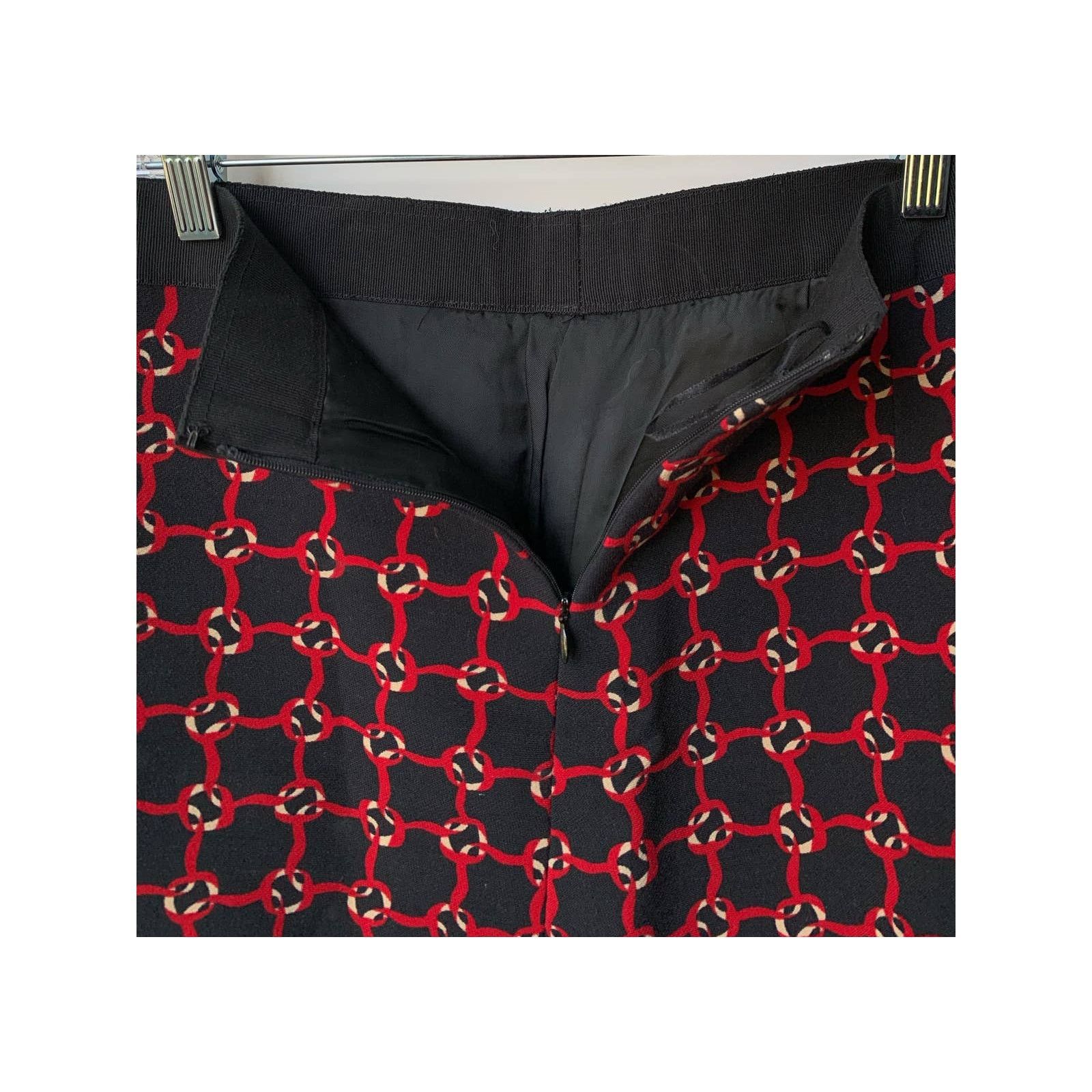 Moschino Moschino Red and Black Checkered Like Print Wool Mini Skirt Size 34" / US 12 / IT 48 - 5 Thumbnail