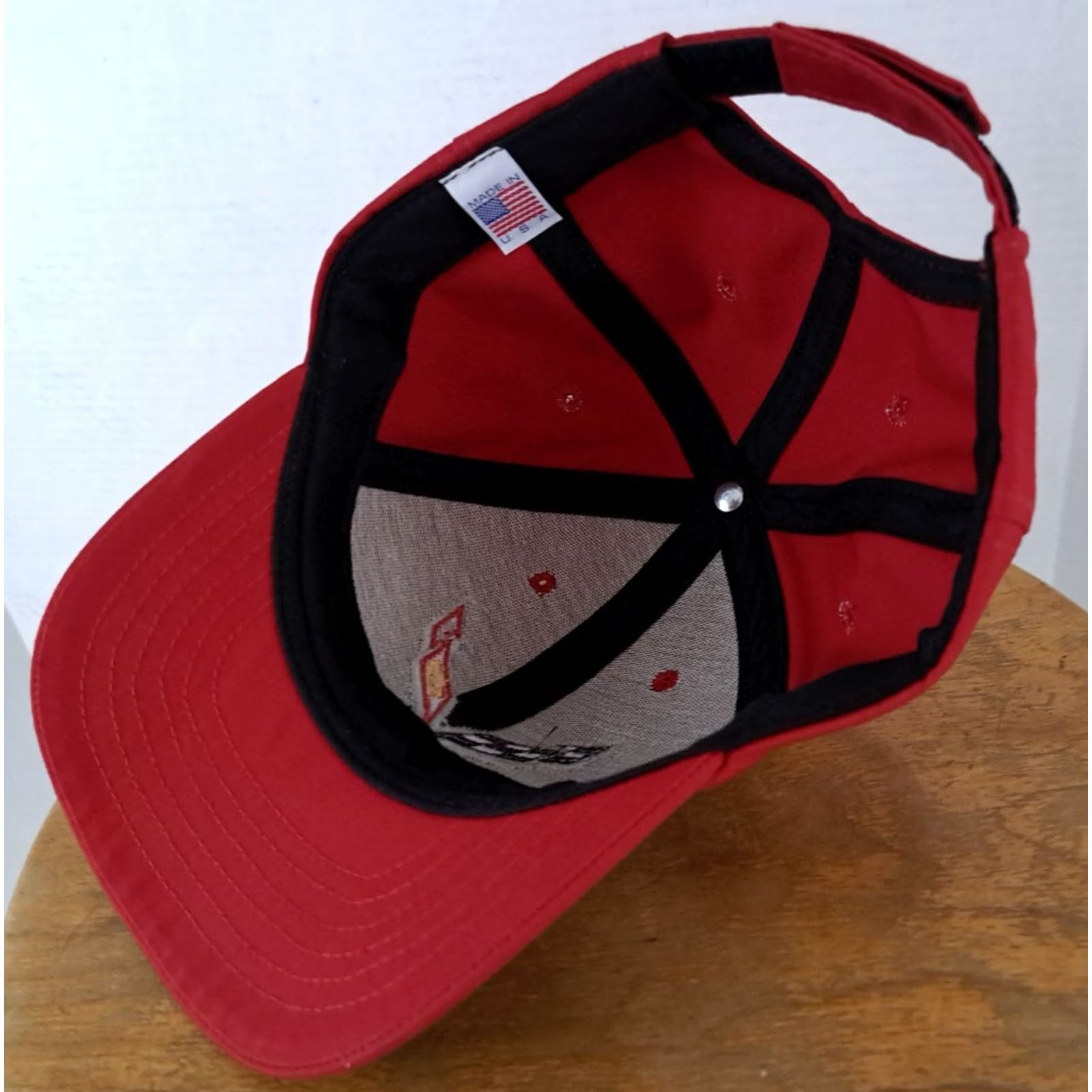 Vintage VINTAGE Chevrolet Corvette Stingray Hat USA Made Red Adult Baseball Cap 80s Cars Adjustable Size ONE SIZE - 6 Thumbnail