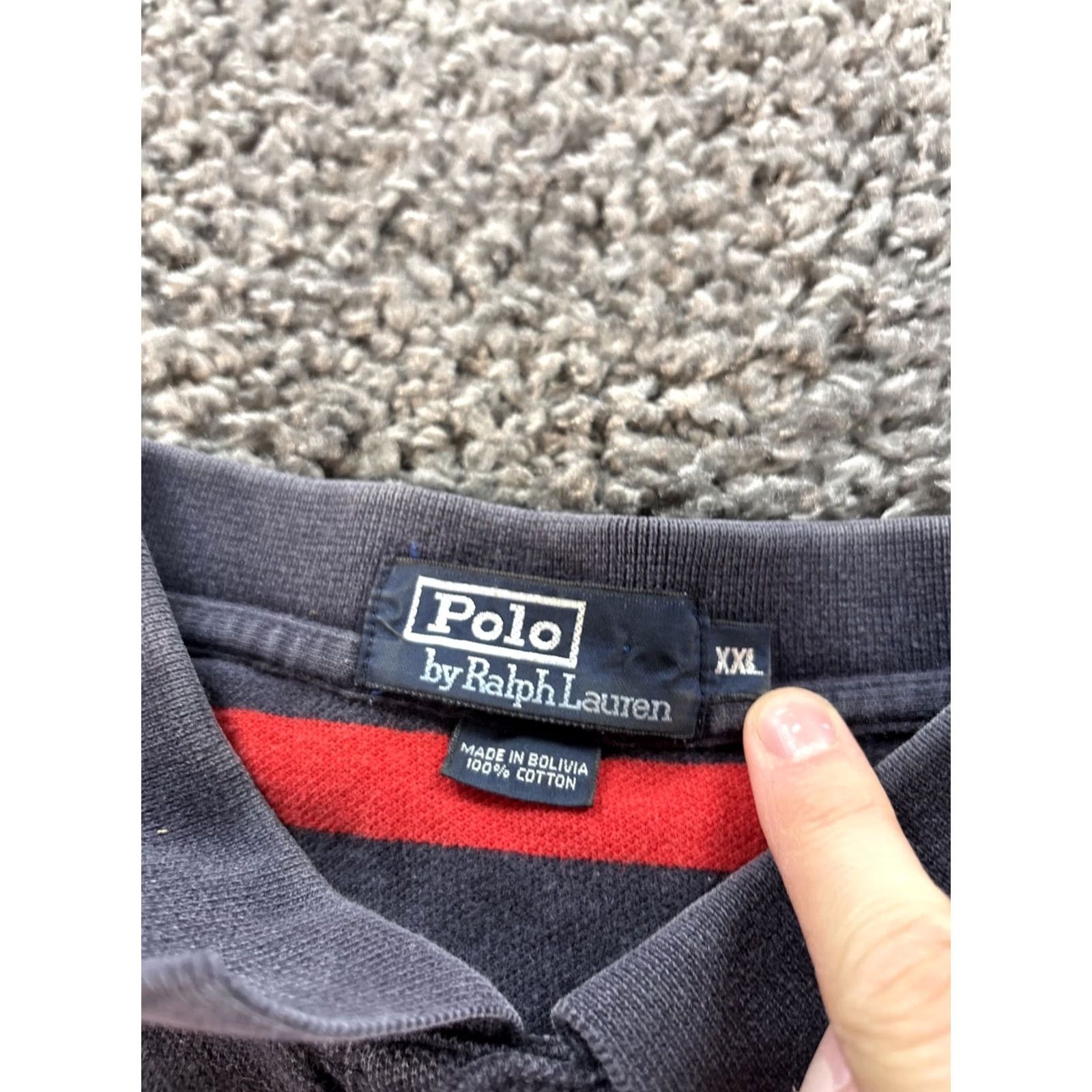 Polo Ralph Lauren VINTAGE Polo Ralph Lauren Polo Shirt Mens 2XL Red/Blue Striped Green Pony Rugby 90s Mens Polo Shirt Size US XXL / EU 58 / 5 - 4 Thumbnail