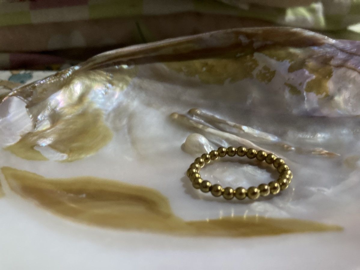 Other Gold coloured round beaded ring Size ONE SIZE - 1 Thumbnail