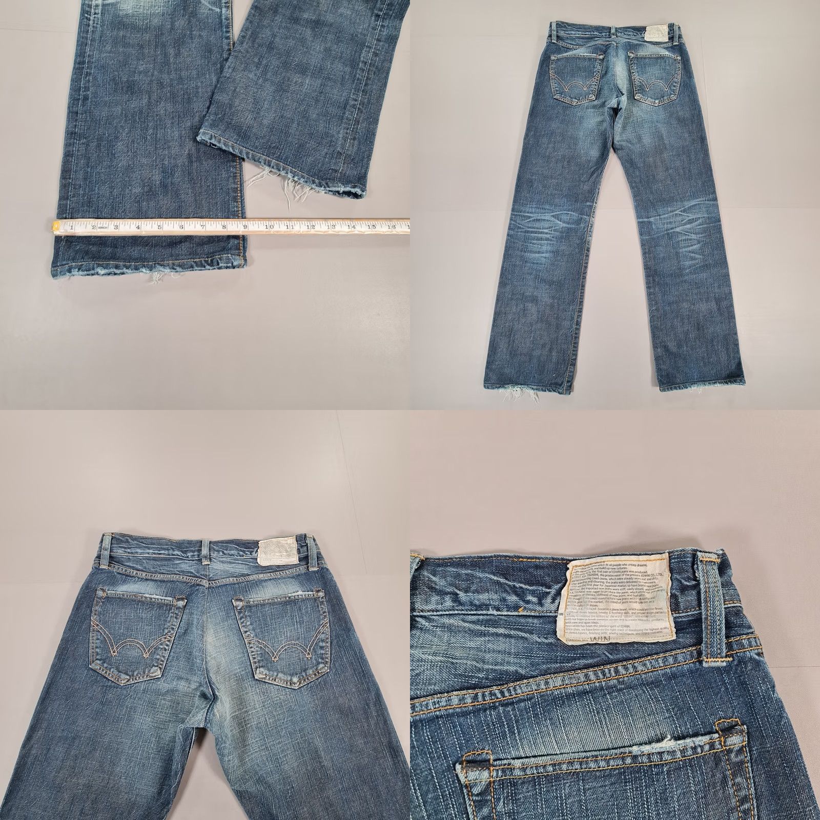 Edwin Edwin Mens Jeans Blue W36 L34 Regular Fit Denim Straight Leg 5-Pocket Zip Fly Button Closure Mens Jeans Regular Blue Size US 36 / EU 52 - 8 Thumbnail