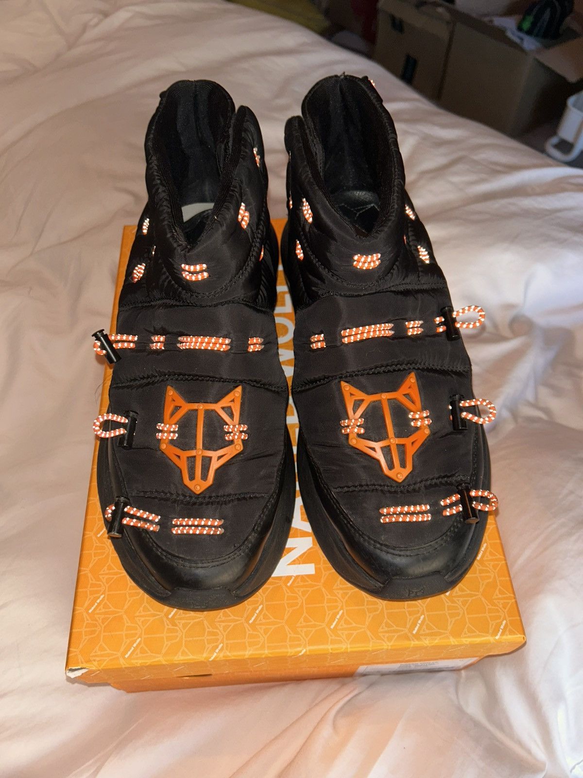 NAKED WOLFE Naked Wolfe black and orange puffer boots Size US 8 / EU 41 - 1 Thumbnail