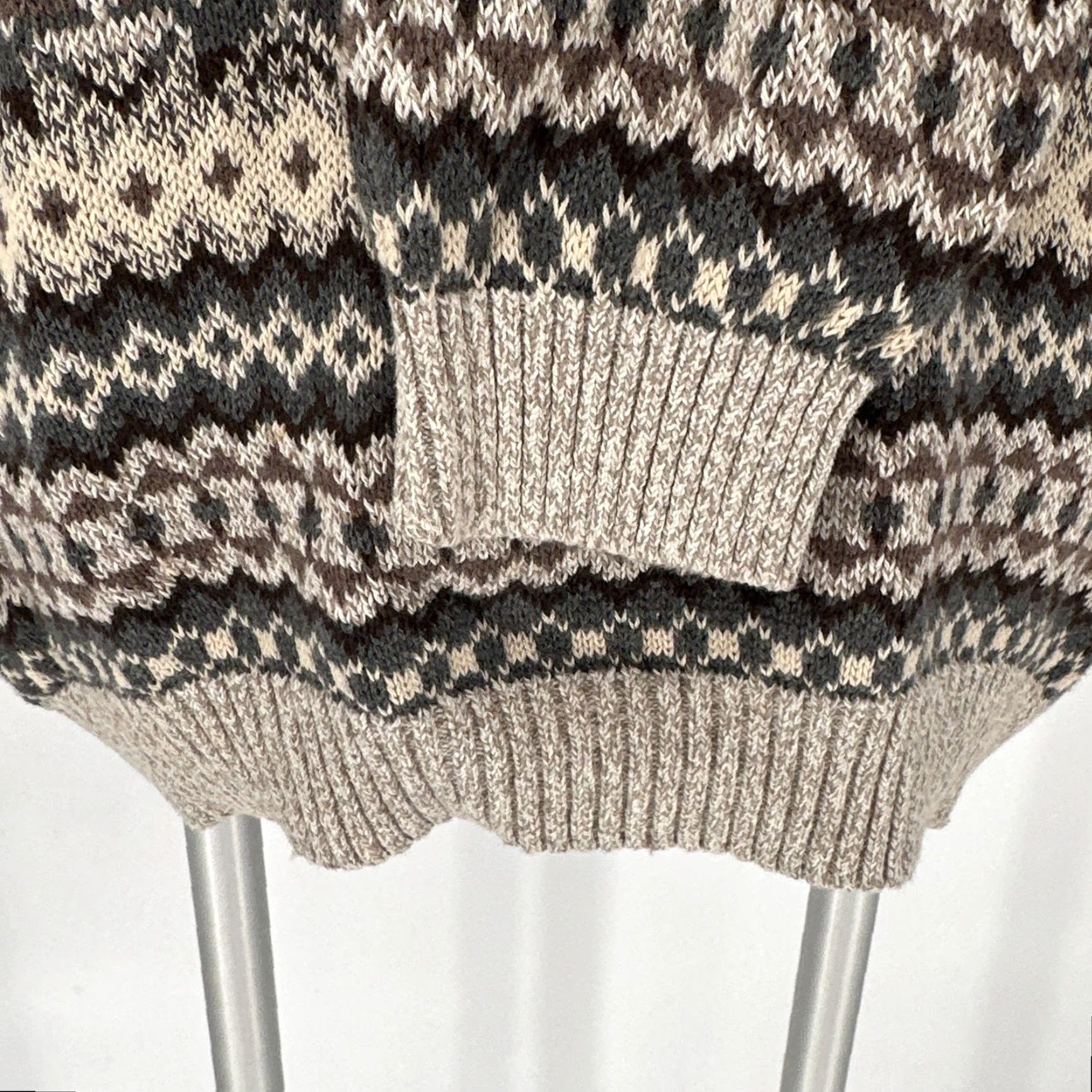 Tommy Hilfiger VINTAGE Tommy Hilfiger Sweater Mens XL Beige Fair Isle Cotton Crewneck Pullover Knit Size US XL / EU 56 / 4 - 4 Thumbnail