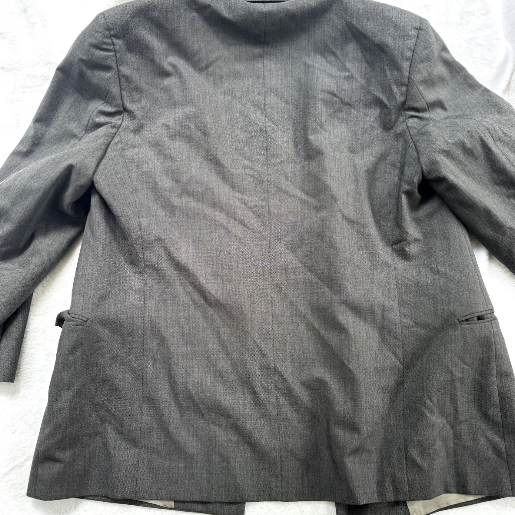 Perry Ellis Perry Ellis Portfolio Blazer Mens Large Gray Double Breasted Wool 2 Piece Jacket Macy’s Size 42R - 3 Thumbnail