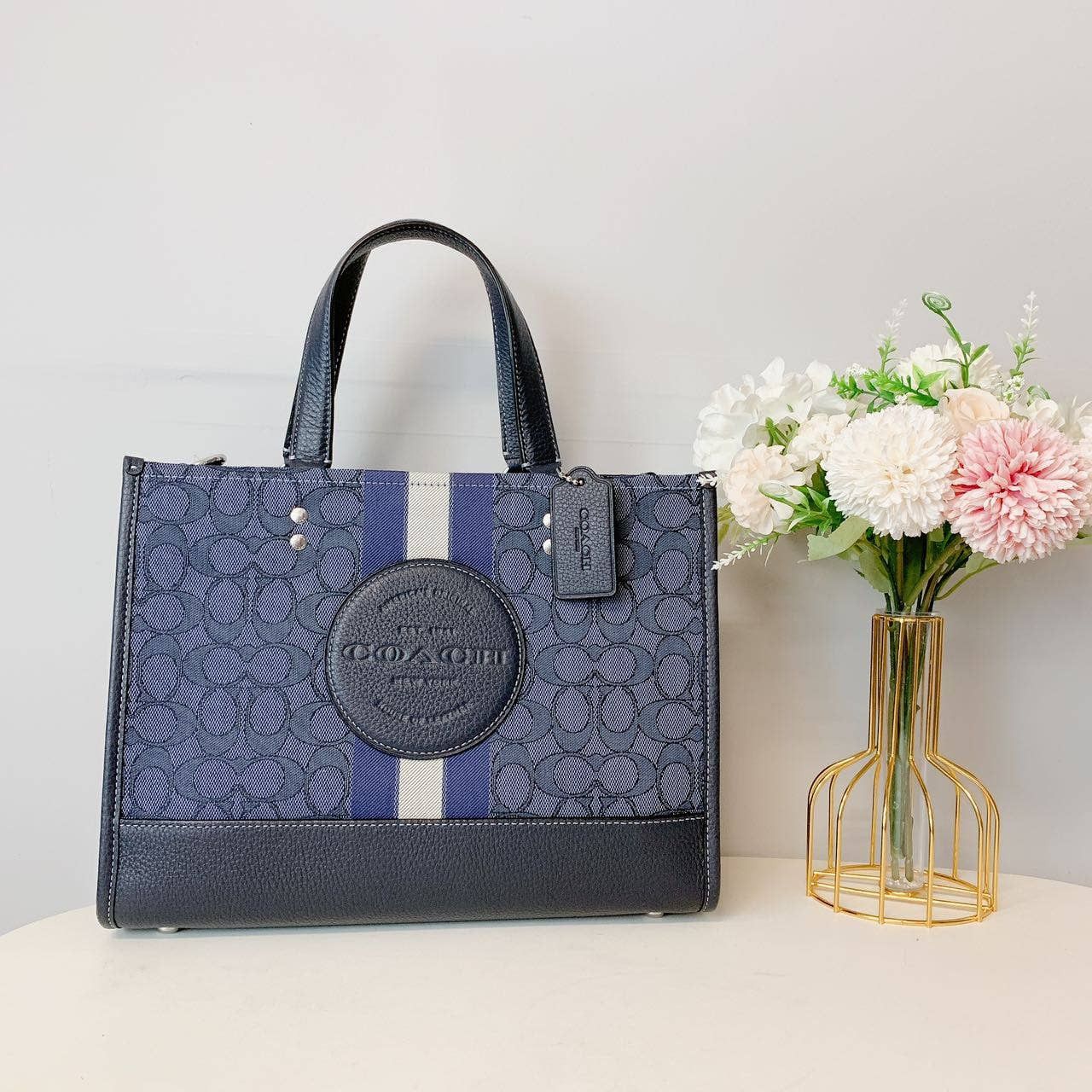 Coach Coach C8448 Dempsey Carryall IN Denim Midnight Navy Multi Grailed