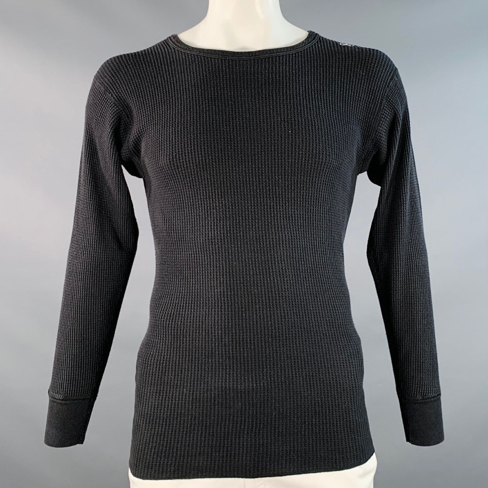 Nice Collective Size L Black White Waffle Knit Cotton Long Sleeve Pullover Size US L / EU 52-54 / 3 - 1 Thumbnail