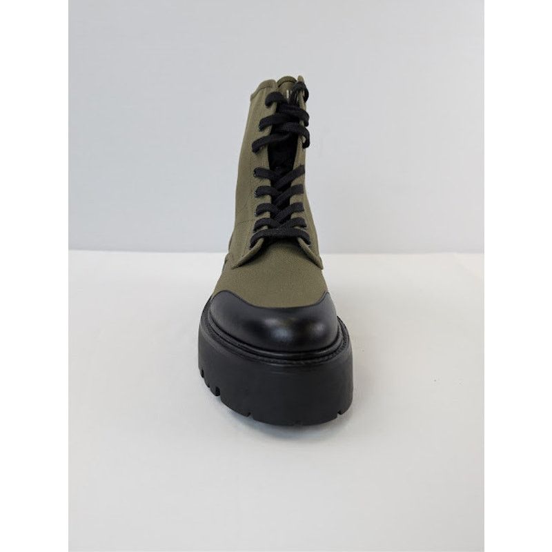 Celine o1rshd1 Canvas Bulky Shiny Lace-Up Boots Olive Green / Black Size US 9 / EU 42 - 14 Thumbnail
