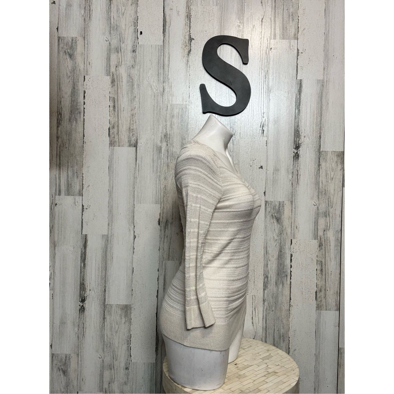 Banana Republic Banana Republic Cream Open Knit Long Sleeve Sweater Tunic To Size S / US 4 / IT 40 - 2 Thumbnail