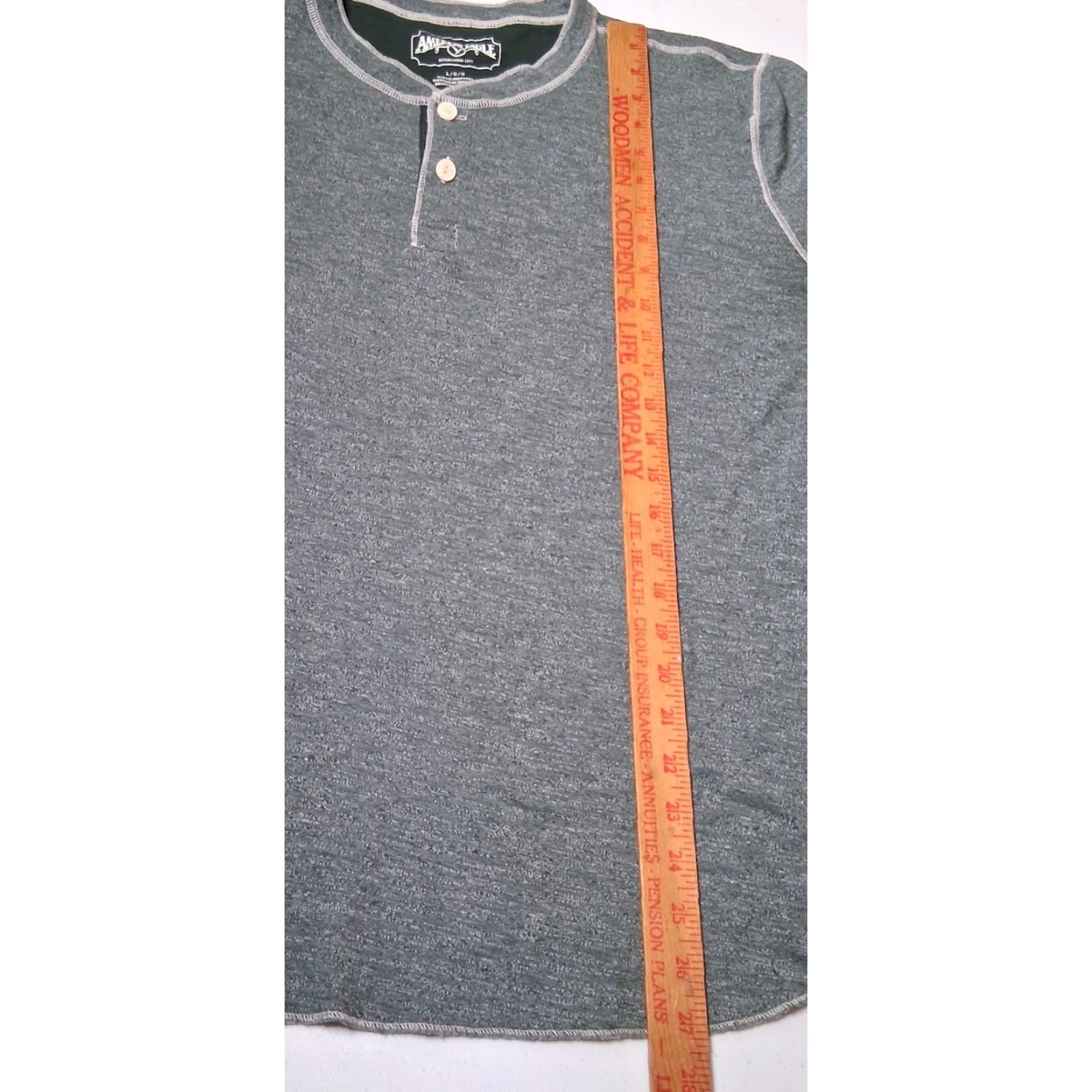 American Eagle Outfitters American Eagle Shirt Men Large Green Heather Burnout Cozy Long Sleeve Henley Size US L / EU 52-54 / 3 - 6 Thumbnail