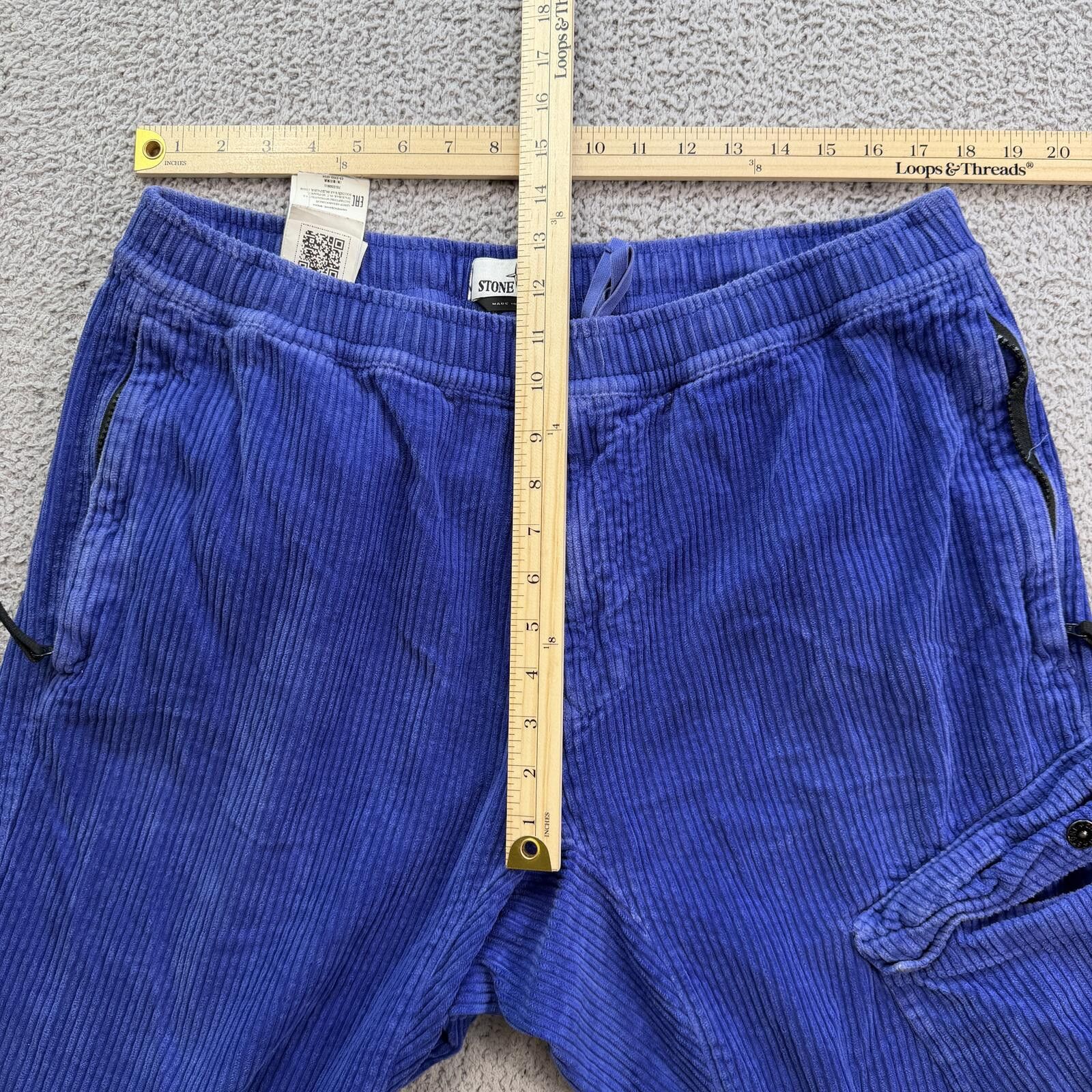 Stone Island Stone Island Blue Corduroy Cargo Pants 38 Drawstring Wide Size US 38 / EU 54 - 3 Thumbnail