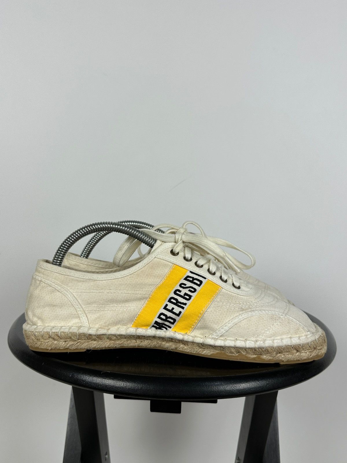 Dirk Bikkembergs Bikkembergs Lace Up Espadrilles Canvas Jute Sole Logo Stripe Size US 6 / EU 39 - 3 Thumbnail