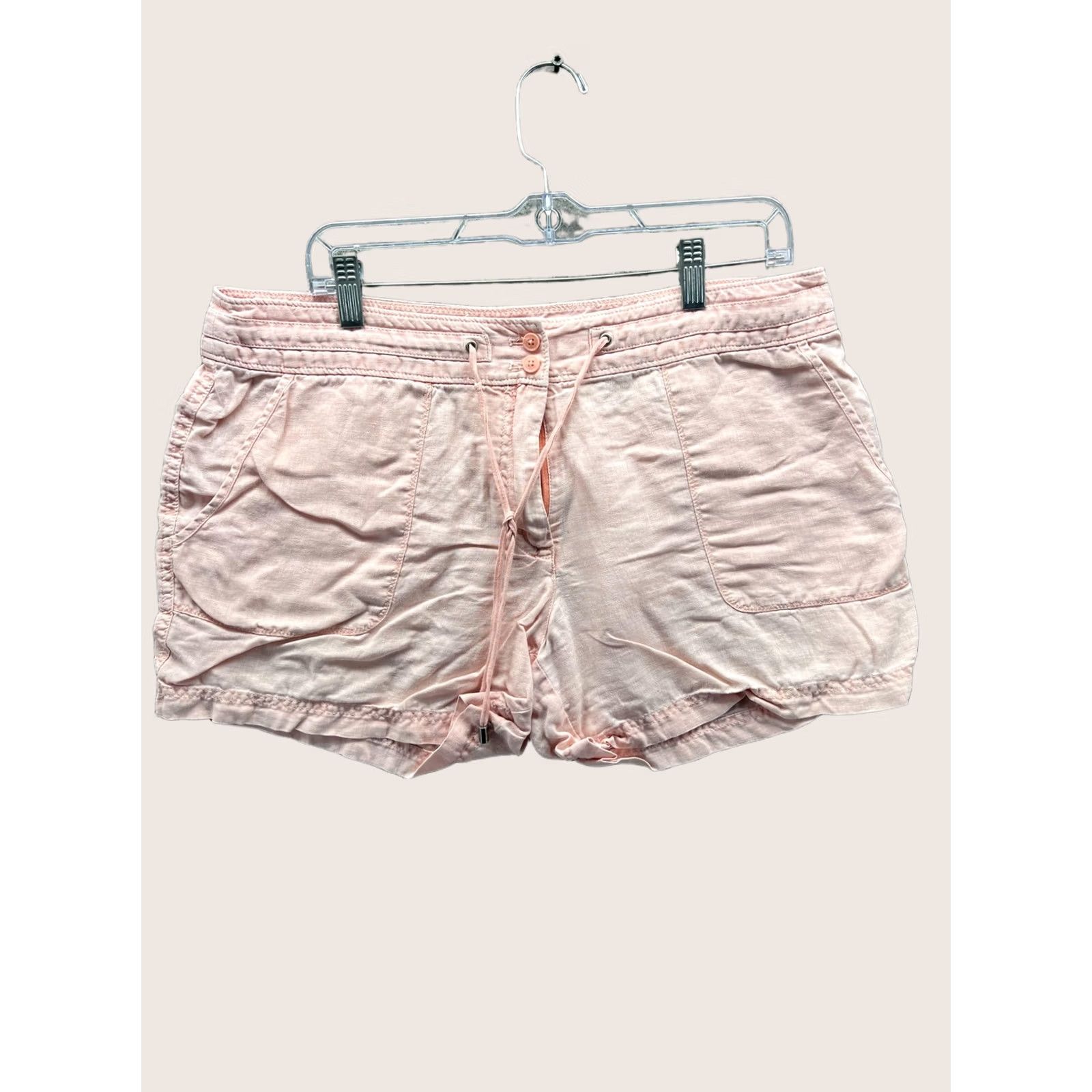 Tommy Bahama Tommy Bahama Shorts Womens 12 Pink Linen Chino Drawstring Casual Summer Travel Shirt style? Size 34" / US 12 / IT 48 - 1 Thumbnail
