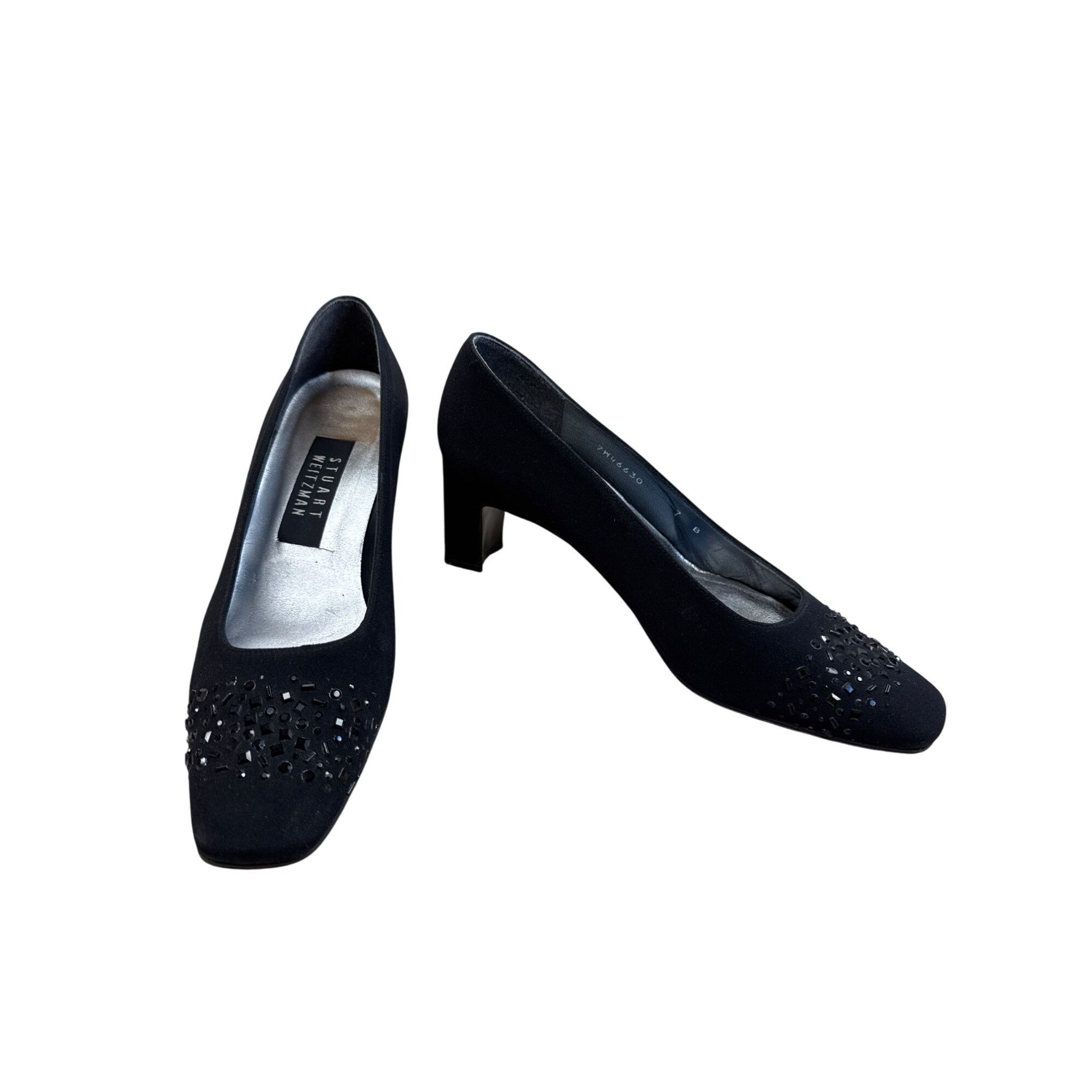 Stuart Weitzman Stuart Weitzman Womens Black Leather Heeled 2.5 " Shoes Siz Size US 7 / IT 37 - 1 Thumbnail
