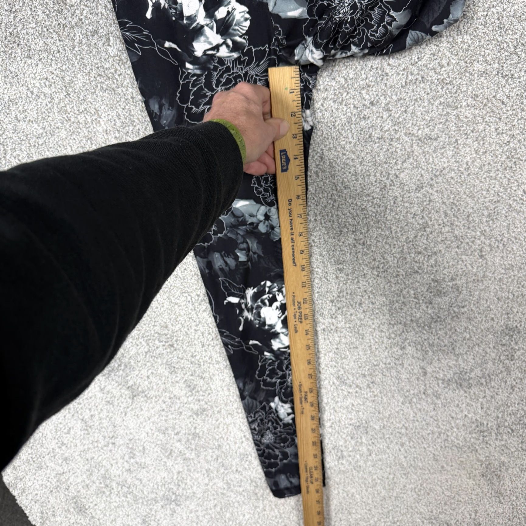 Vintage Balance Collection Leggings Womens S 23x26 Black Floral Yoga Dark Cottagecore Size 28" / US 6 / IT 42 - 4 Thumbnail