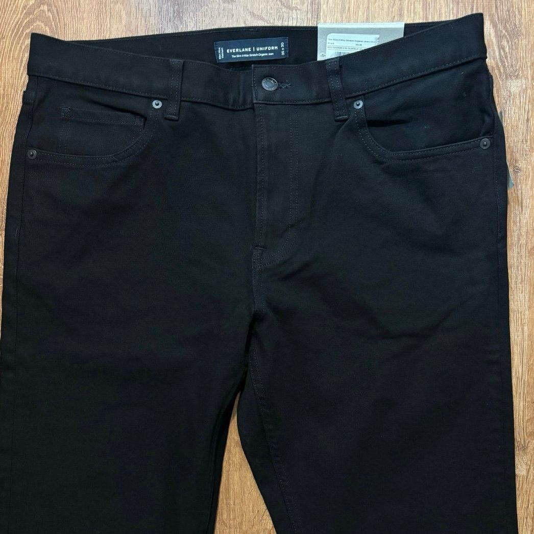 Everlane NWT Everlane The Slim Stretch Organic Jean Black Size 35x30 Size US 35 - 5 Thumbnail