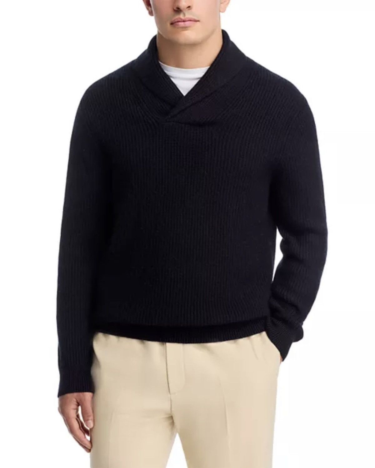 Vince Vince Navy Fisherman Knit Shawl Collar Sweater Size US M / EU 48-50 / 2 - 1 Thumbnail